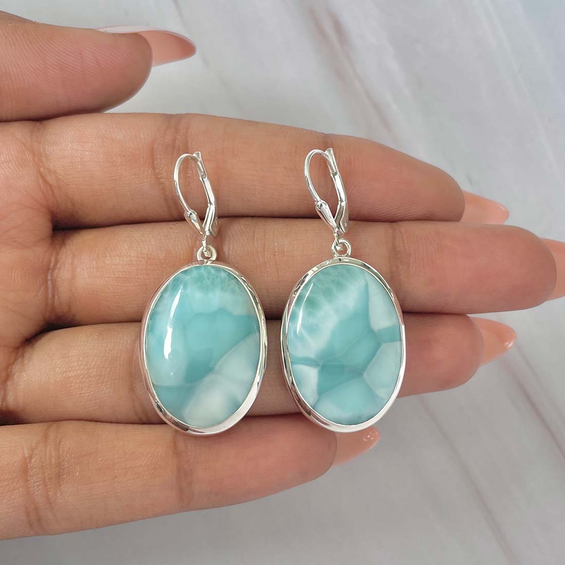 Larimar Earring-(LAR-E-96.)