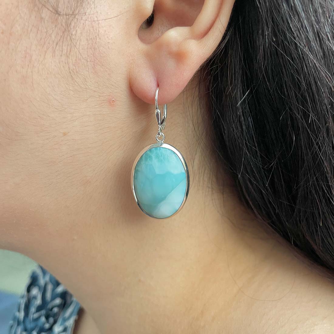 Larimar Earring-(LAR-E-96.)