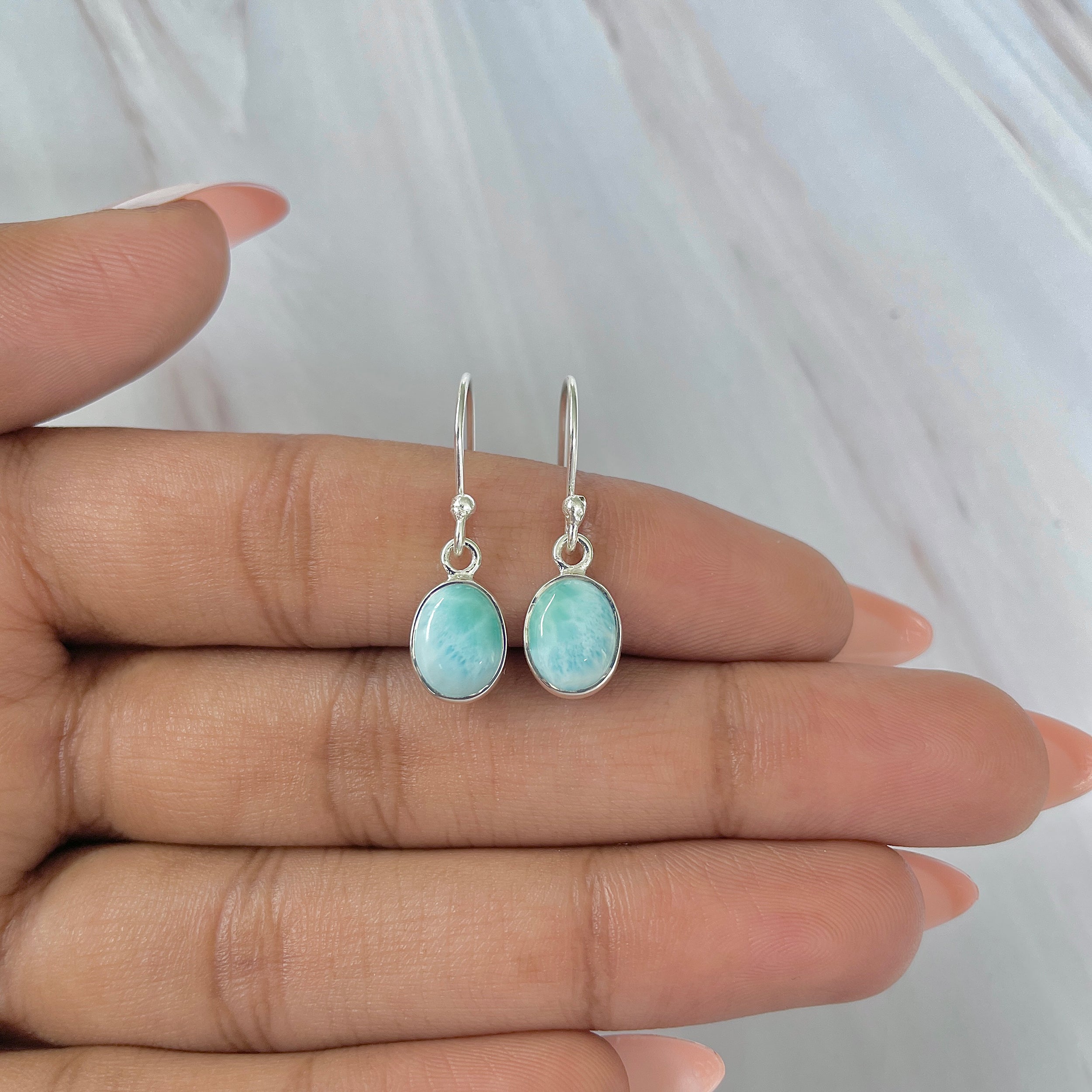 Larimar Earring-(LAR-E-961.)