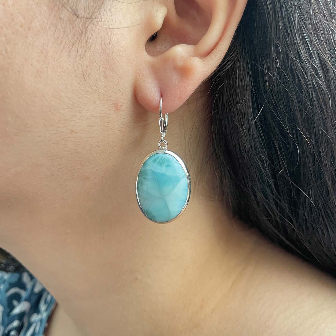 Larimar Earring-(LAR-E-97.)