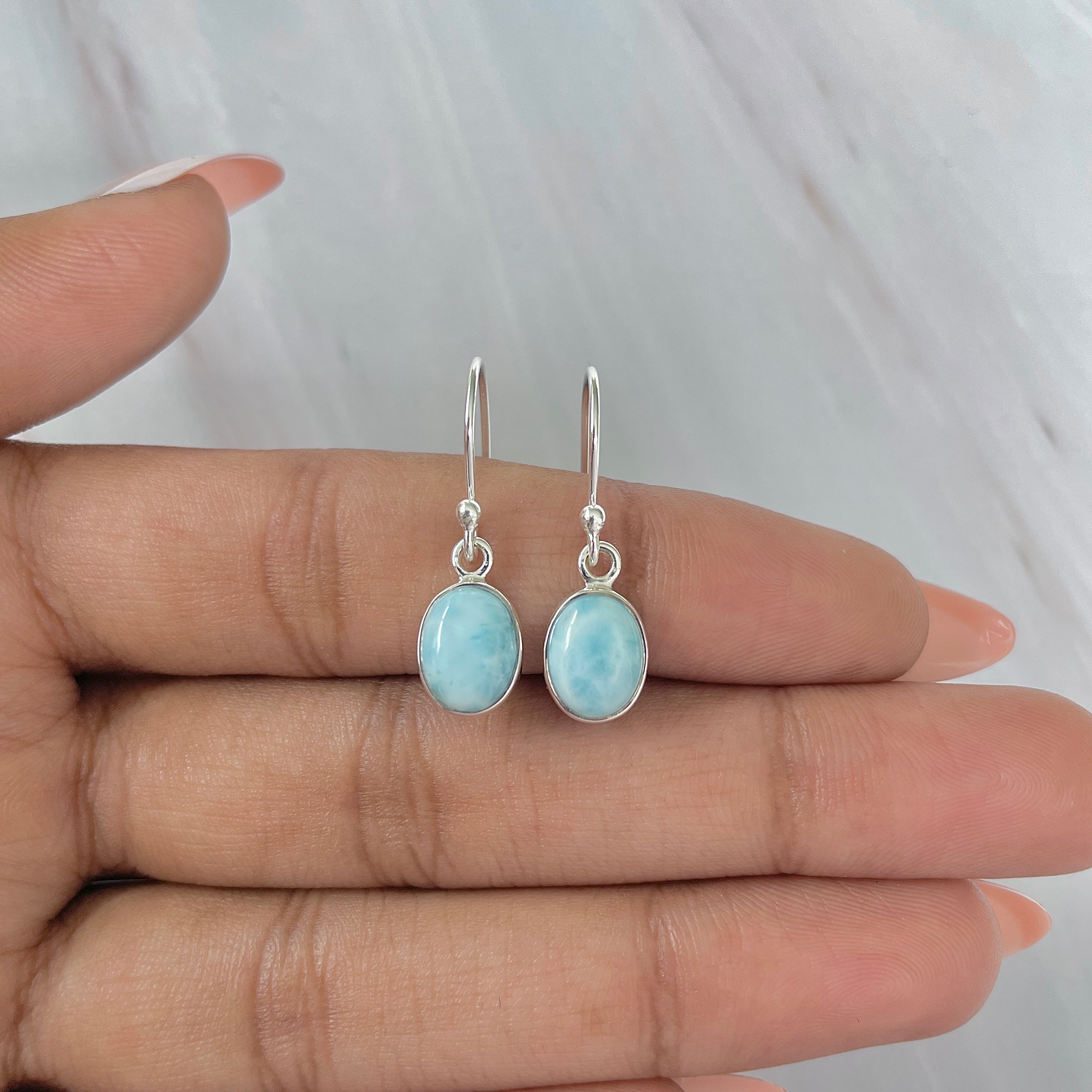 Larimar Earring-(LAR-E-973.)