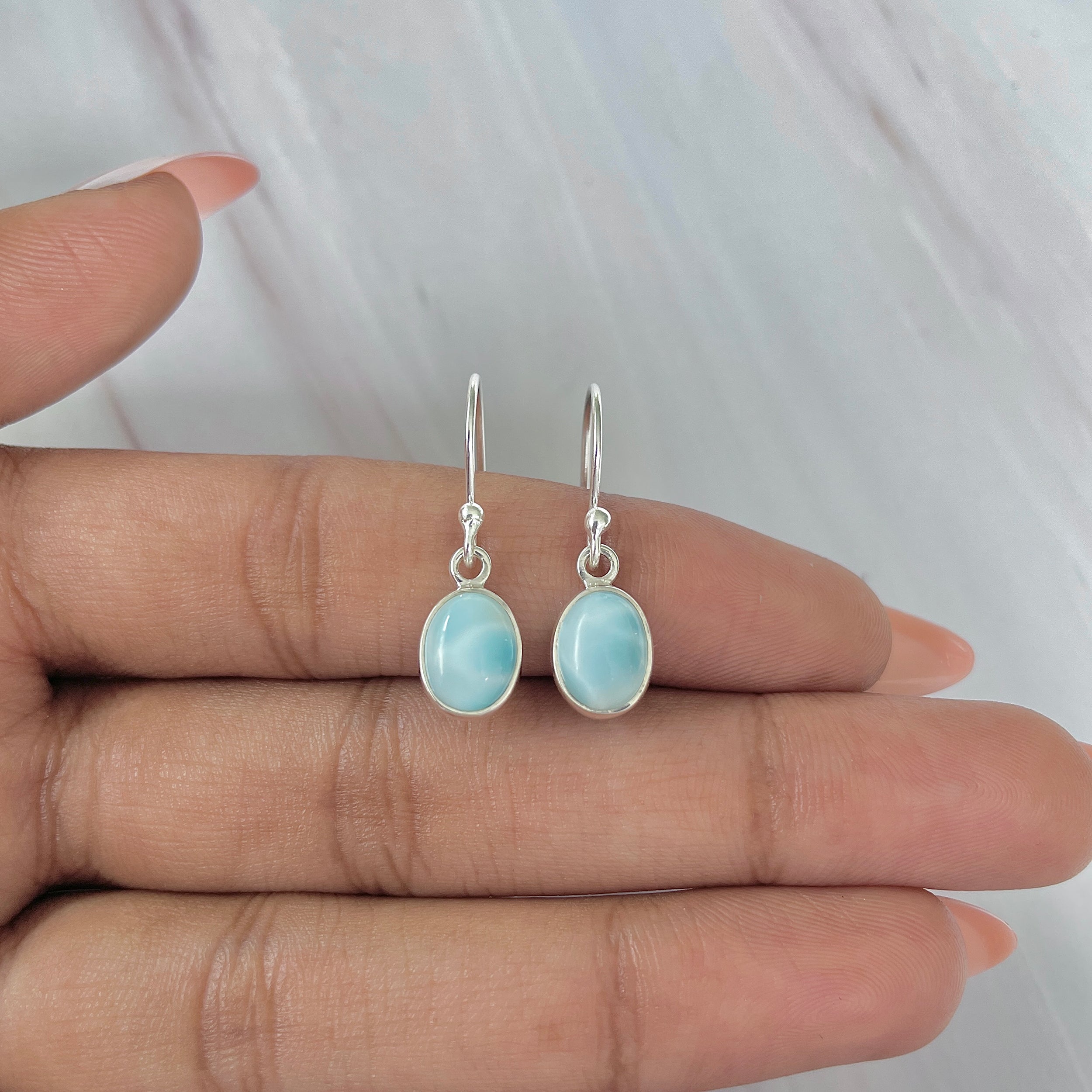 Larimar Earring-(LAR-E-975.)