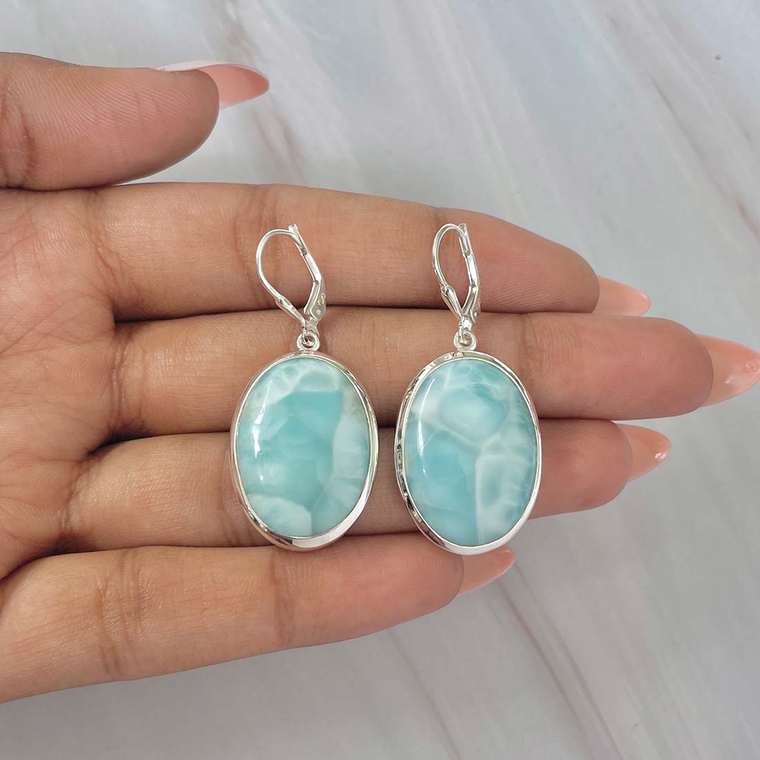 Larimar Earring-(LAR-E-98.)
