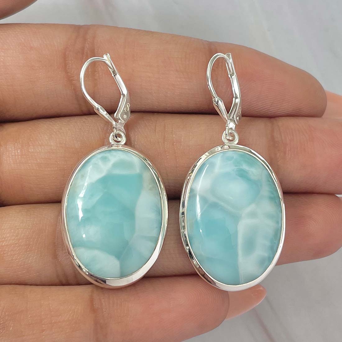 Larimar Earring-(LAR-E-98.)