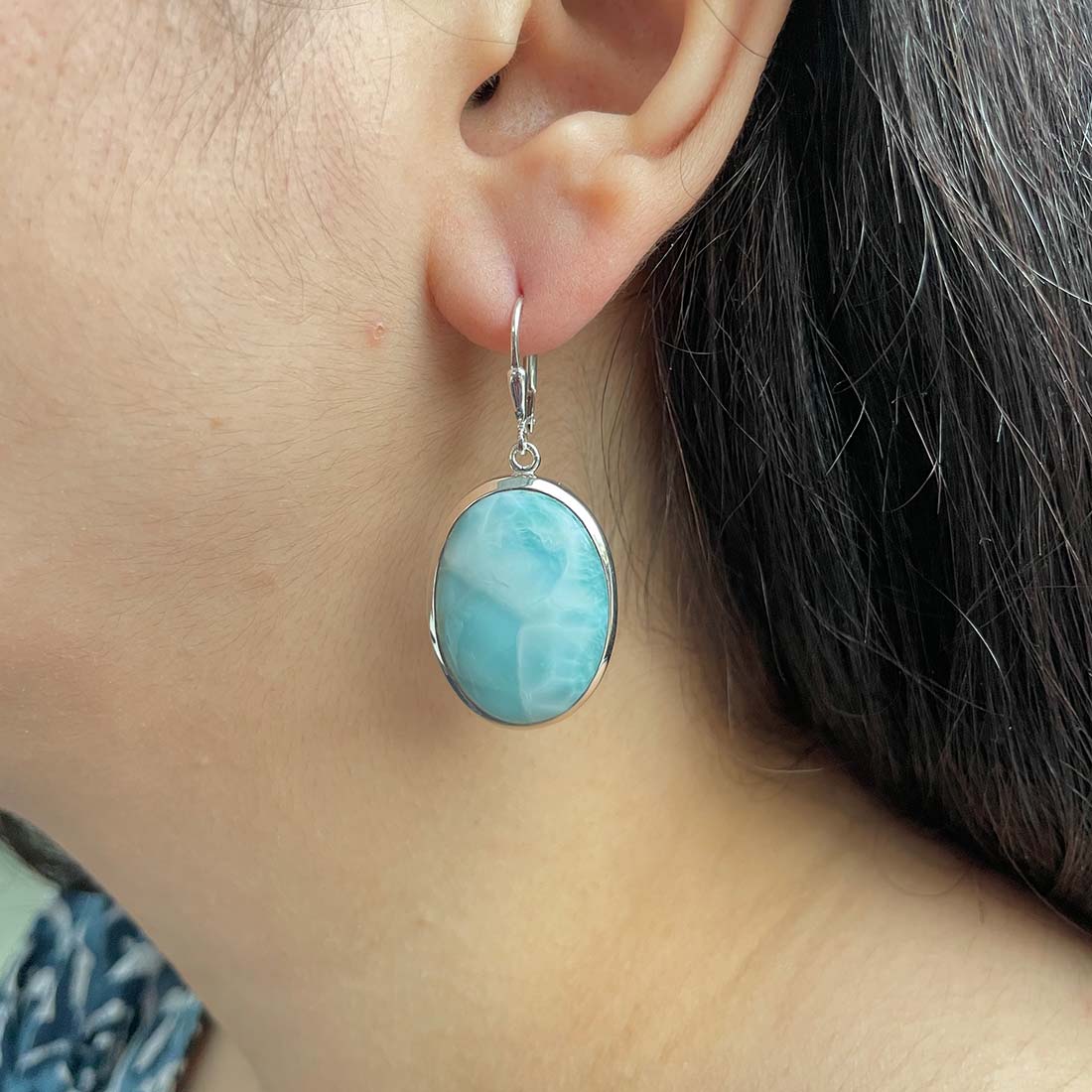 Larimar Earring-(LAR-E-98.)