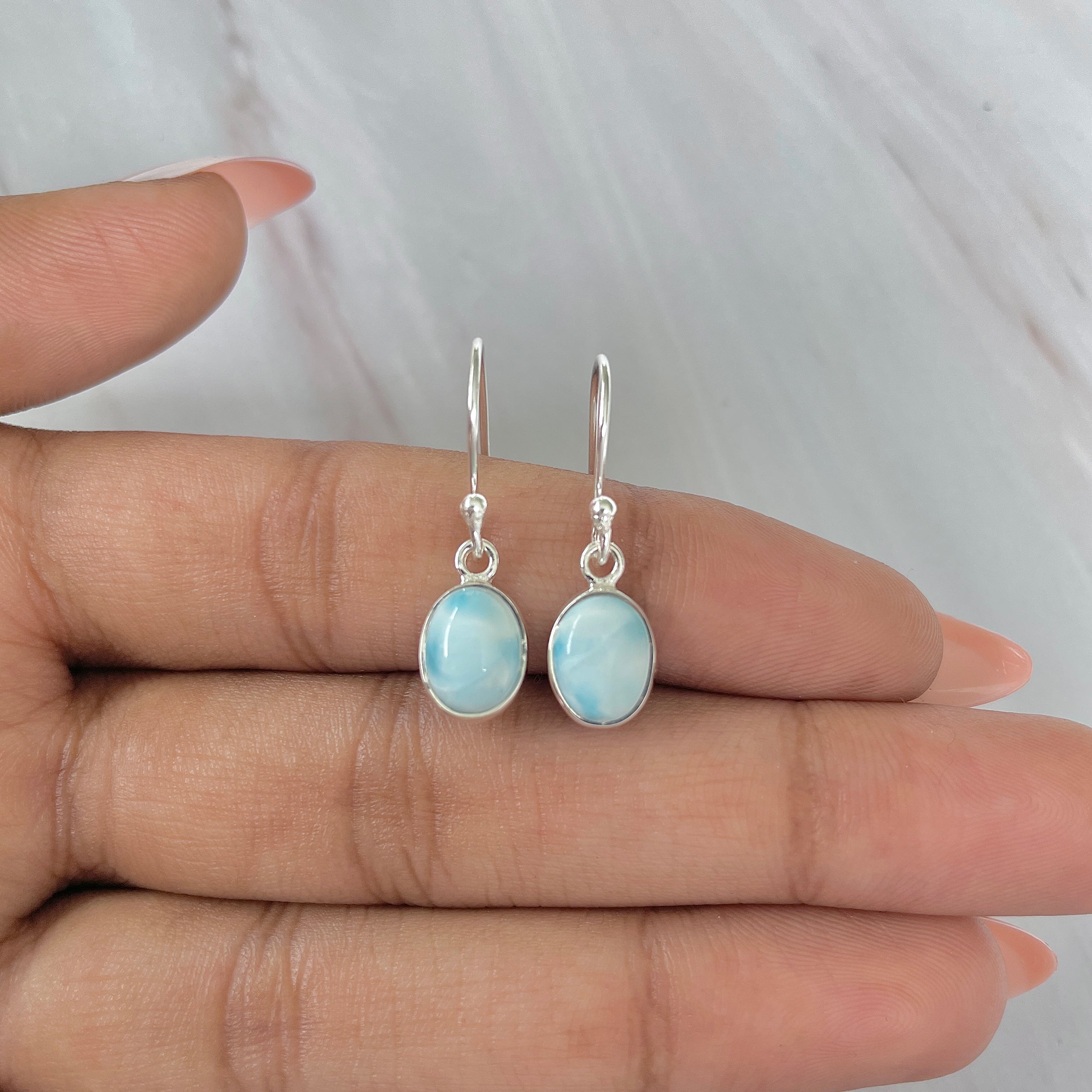 Larimar Earring-(LAR-E-989.)