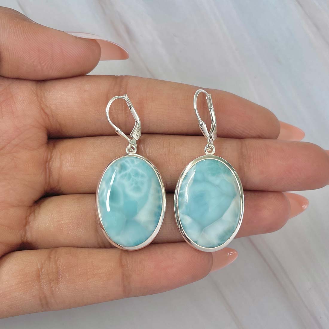 Larimar Earring-(LAR-E-99.)