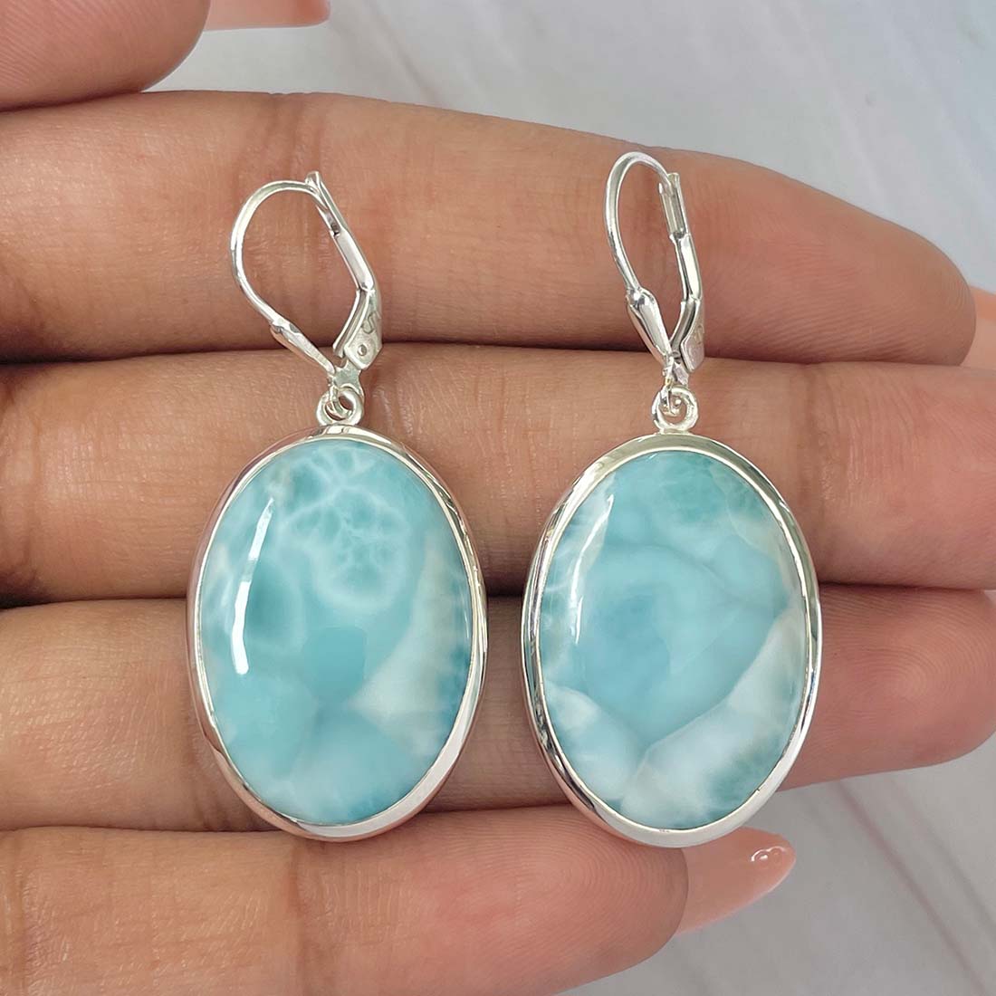 Larimar Earring-(LAR-E-99.)