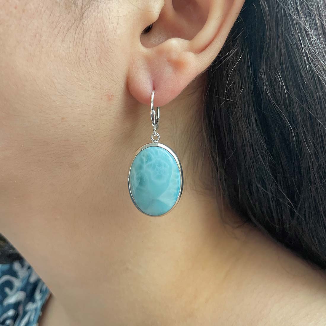 Larimar Earring-(LAR-E-99.)