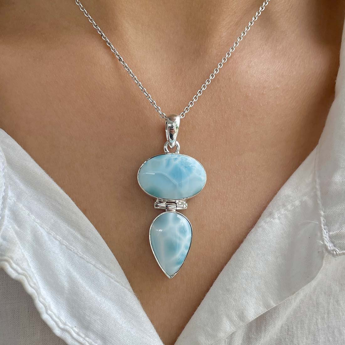 Larimar Pendant-(LAR-P-1035.)
