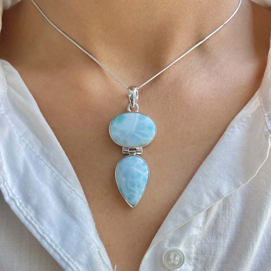 Larimar Pendant-(LAR-P-1037.)