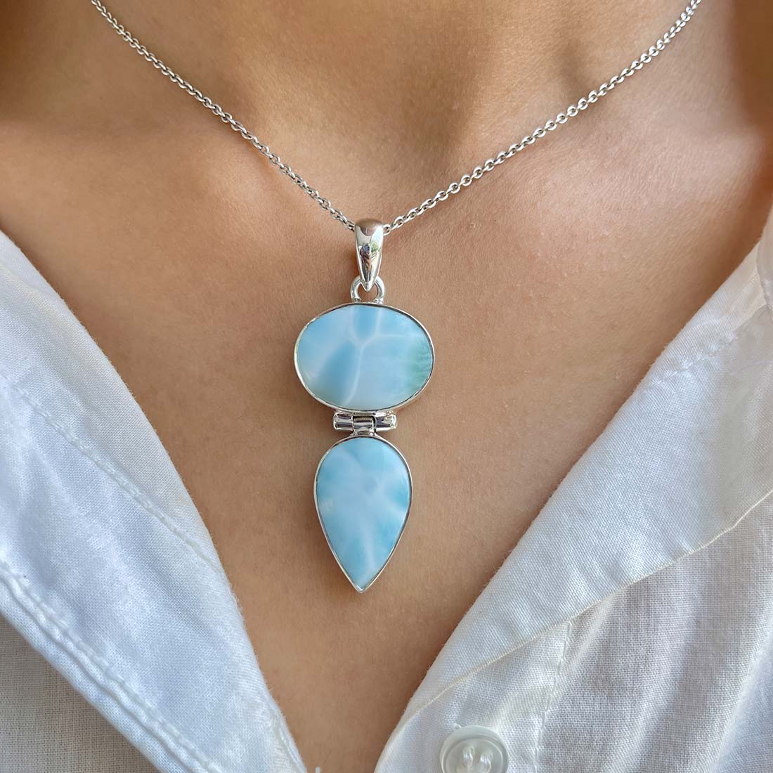 Larimar Pendant-(LAR-P-1038.)