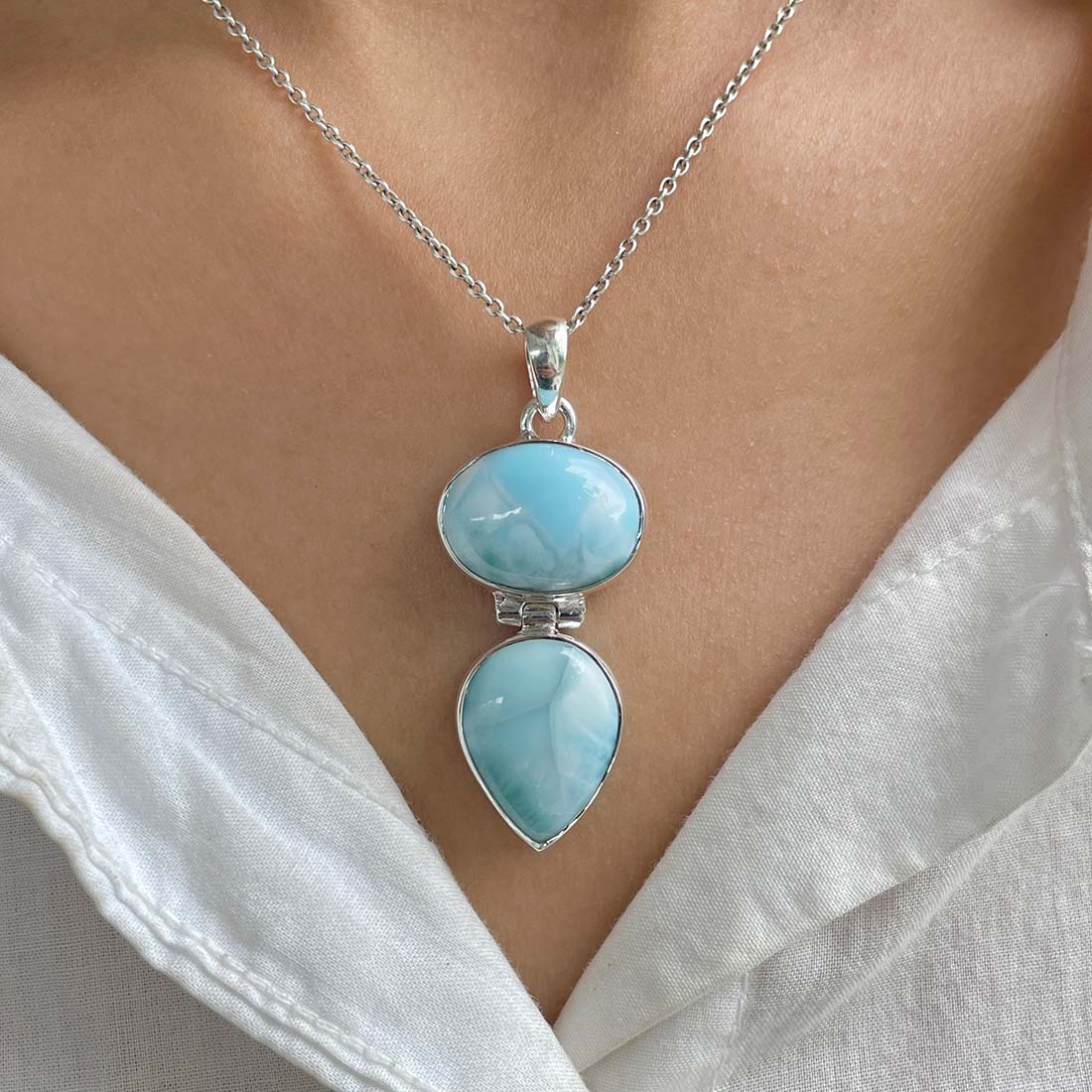 Larimar Pendant-(LAR-P-1041.)