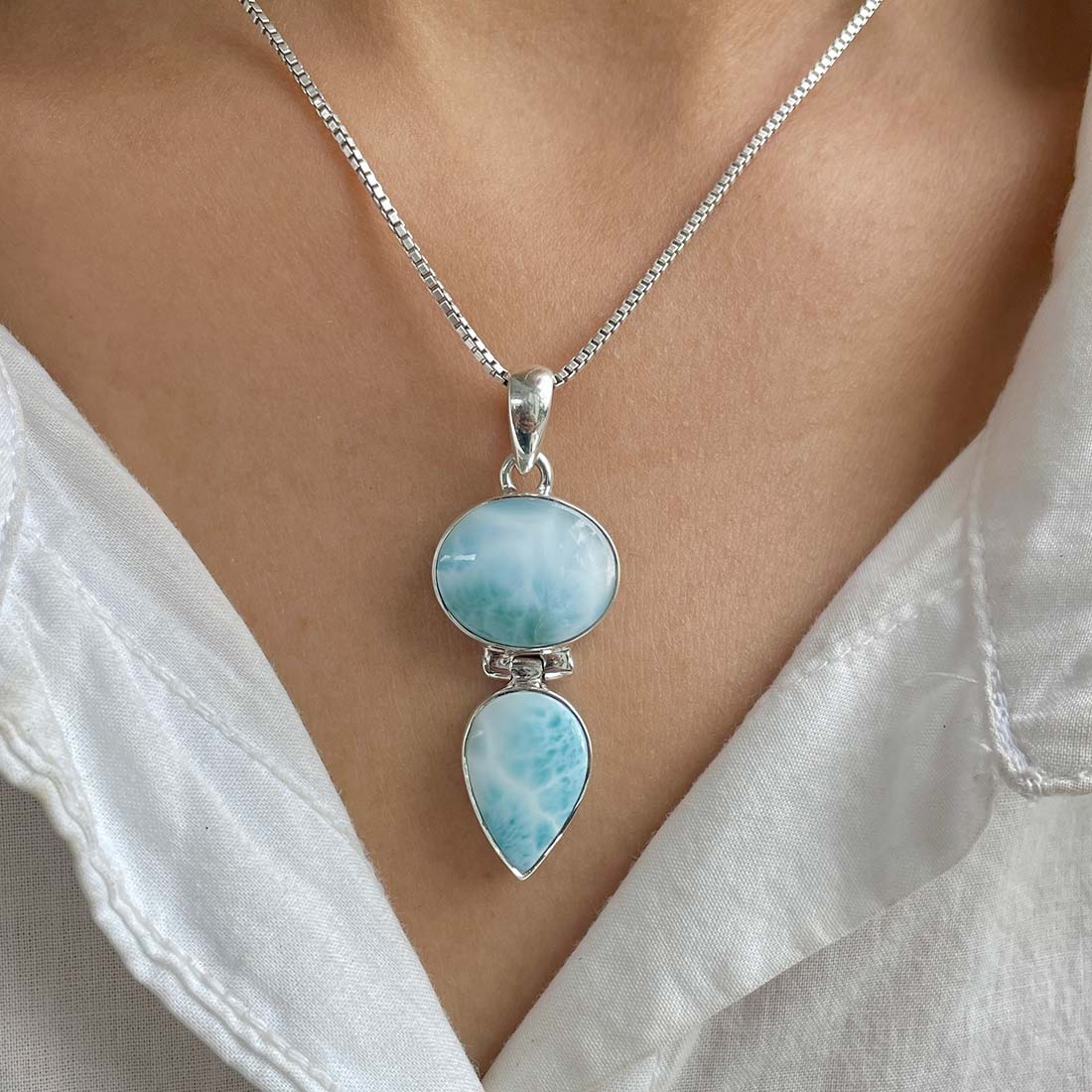 Larimar Pendant-(LAR-P-1045.)
