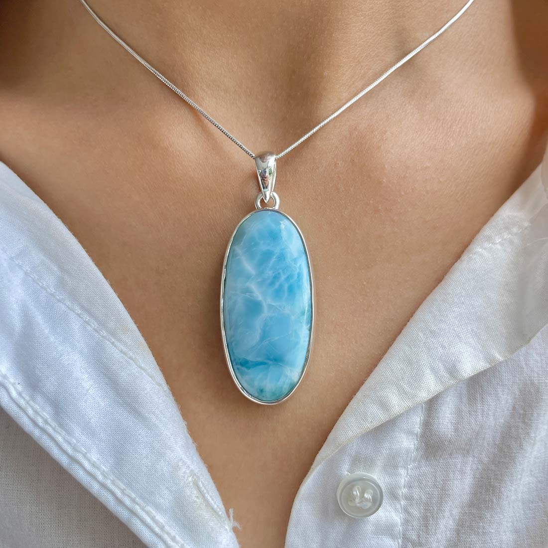 Larimar Pendant-(LAR-P-1052.)