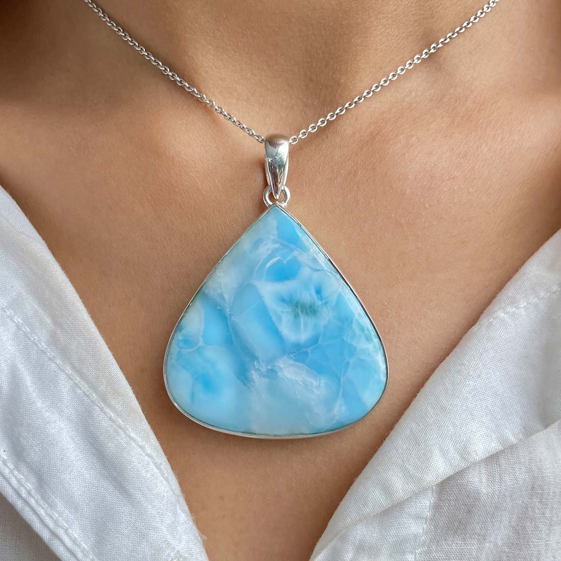 Larimar Pendant-(LAR-P-1058.)