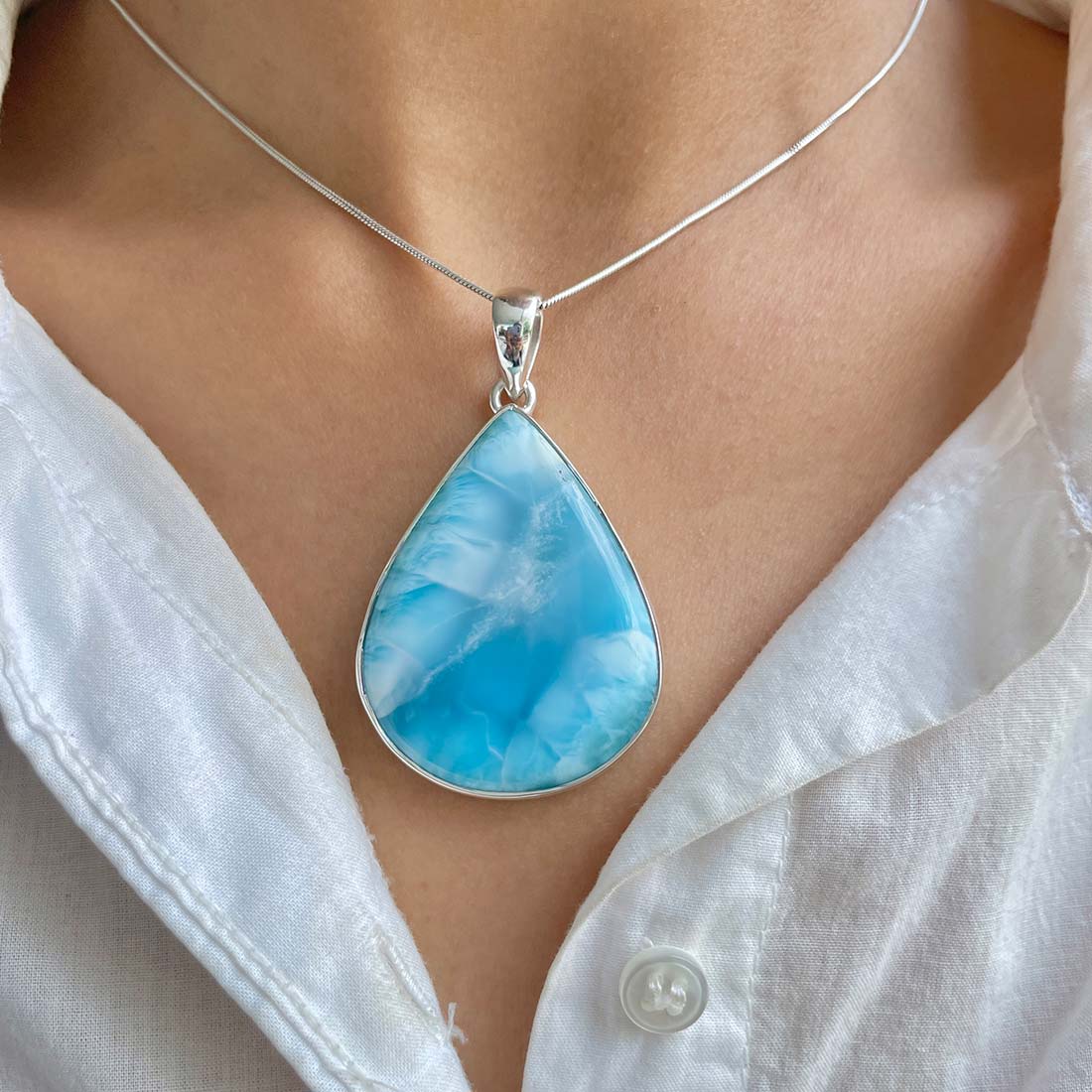 Larimar Pendant-(LAR-P-1062.)