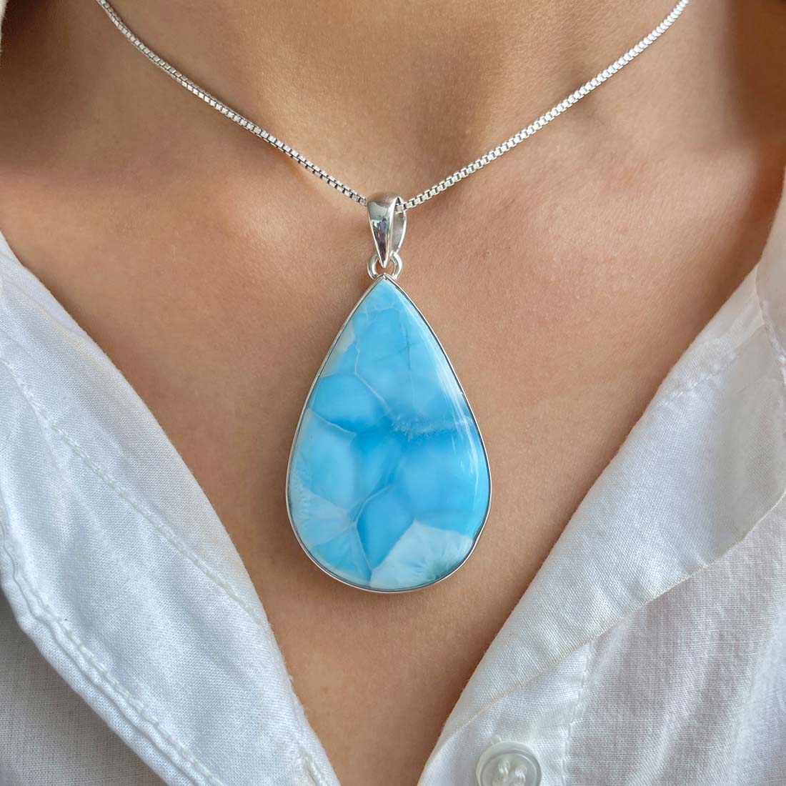 Larimar Pendant-(LAR-P-1063.)