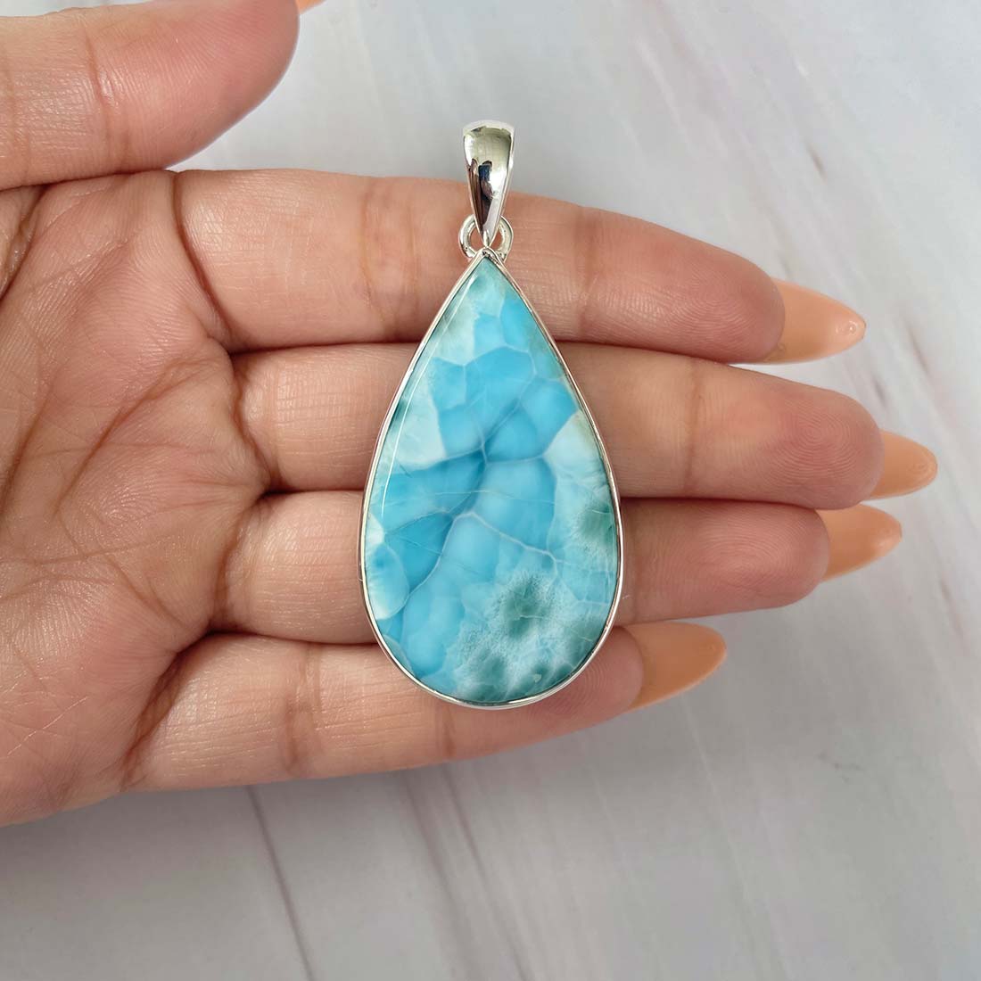 Larimar Pendant-(LAR-P-1073.)