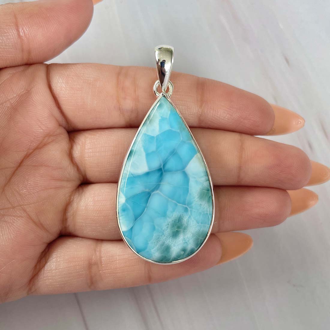 Larimar Pendant-(LAR-P-1073.)