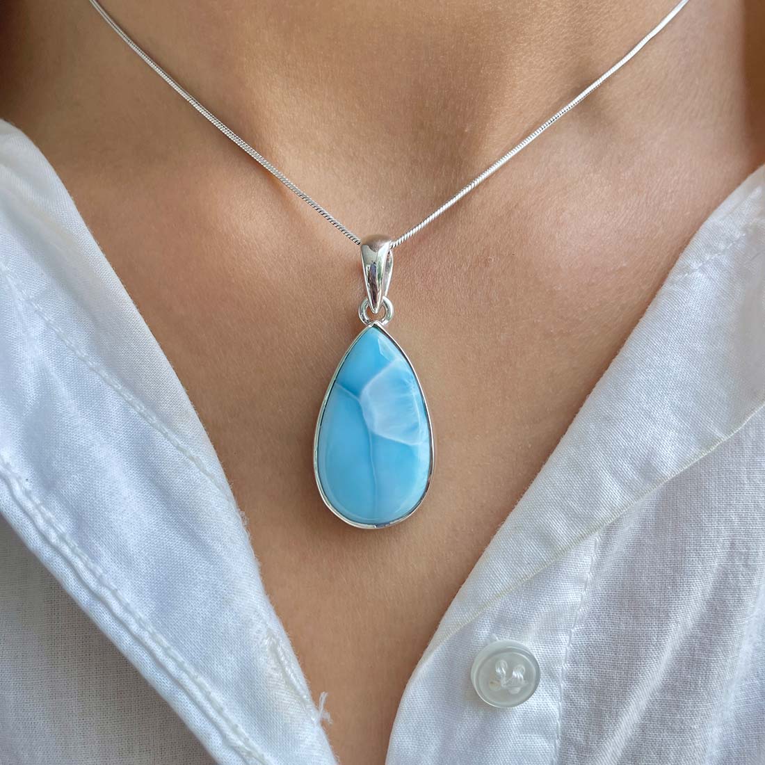 Larimar Pendant-(LAR-P-1076.)