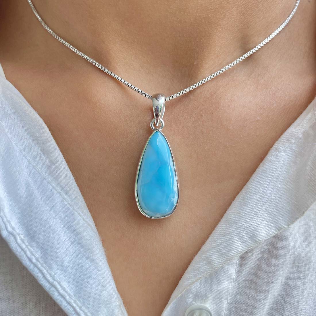 Larimar Pendant-(LAR-P-1077.)