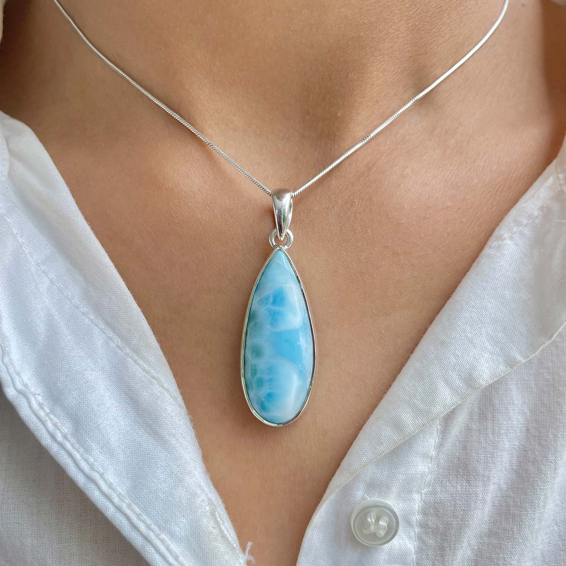 Larimar Pendant-(LAR-P-1079.)