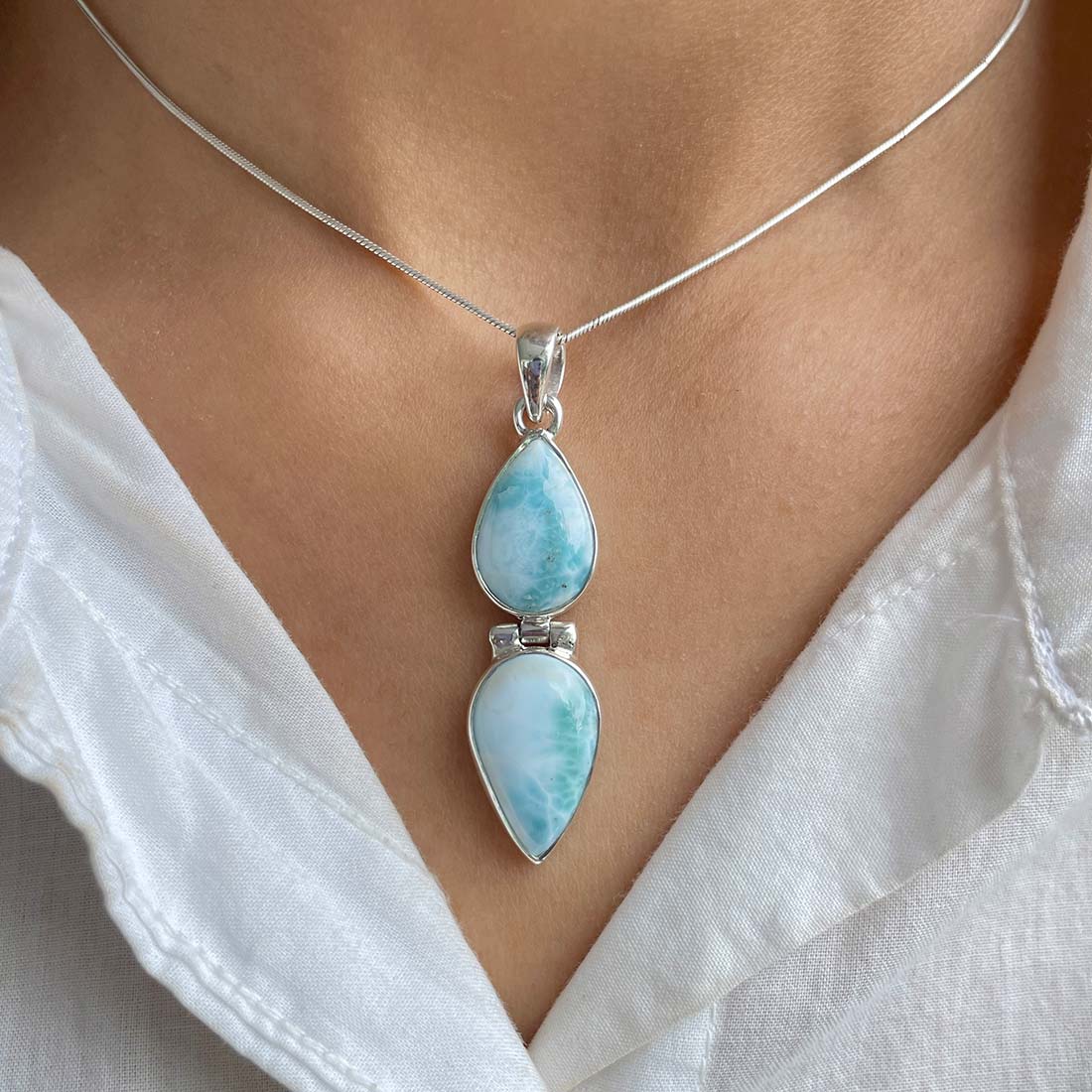 Larimar Pendant-(LAR-P-1087.)