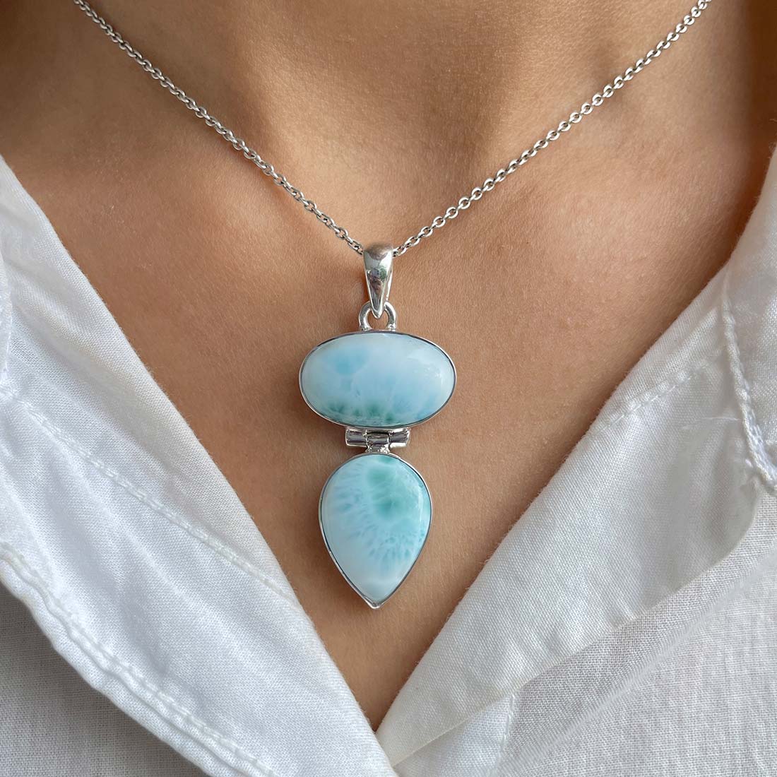 Larimar Pendant-(LAR-P-1091.)