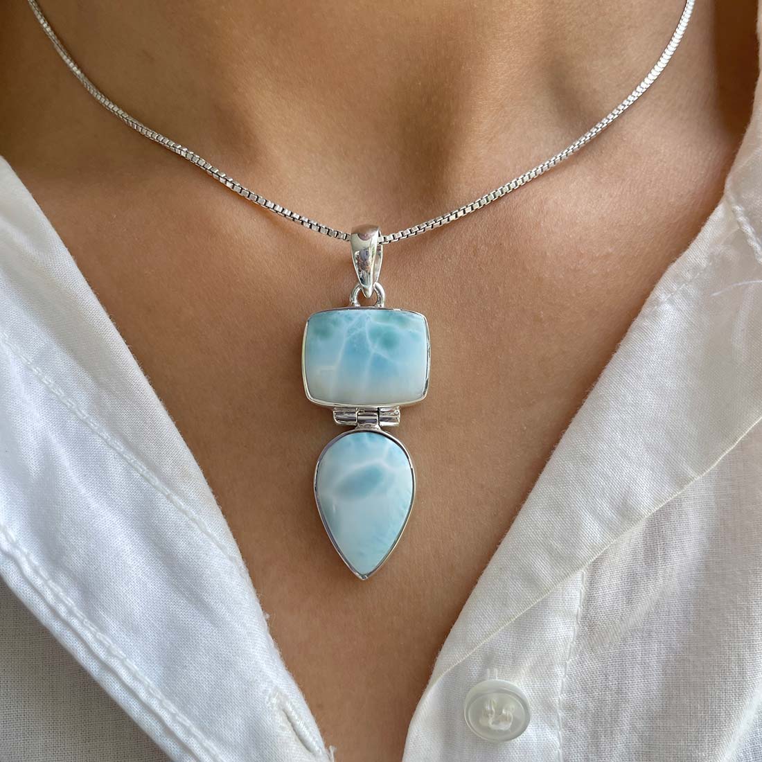 Larimar Pendant-(LAR-P-1159.)
