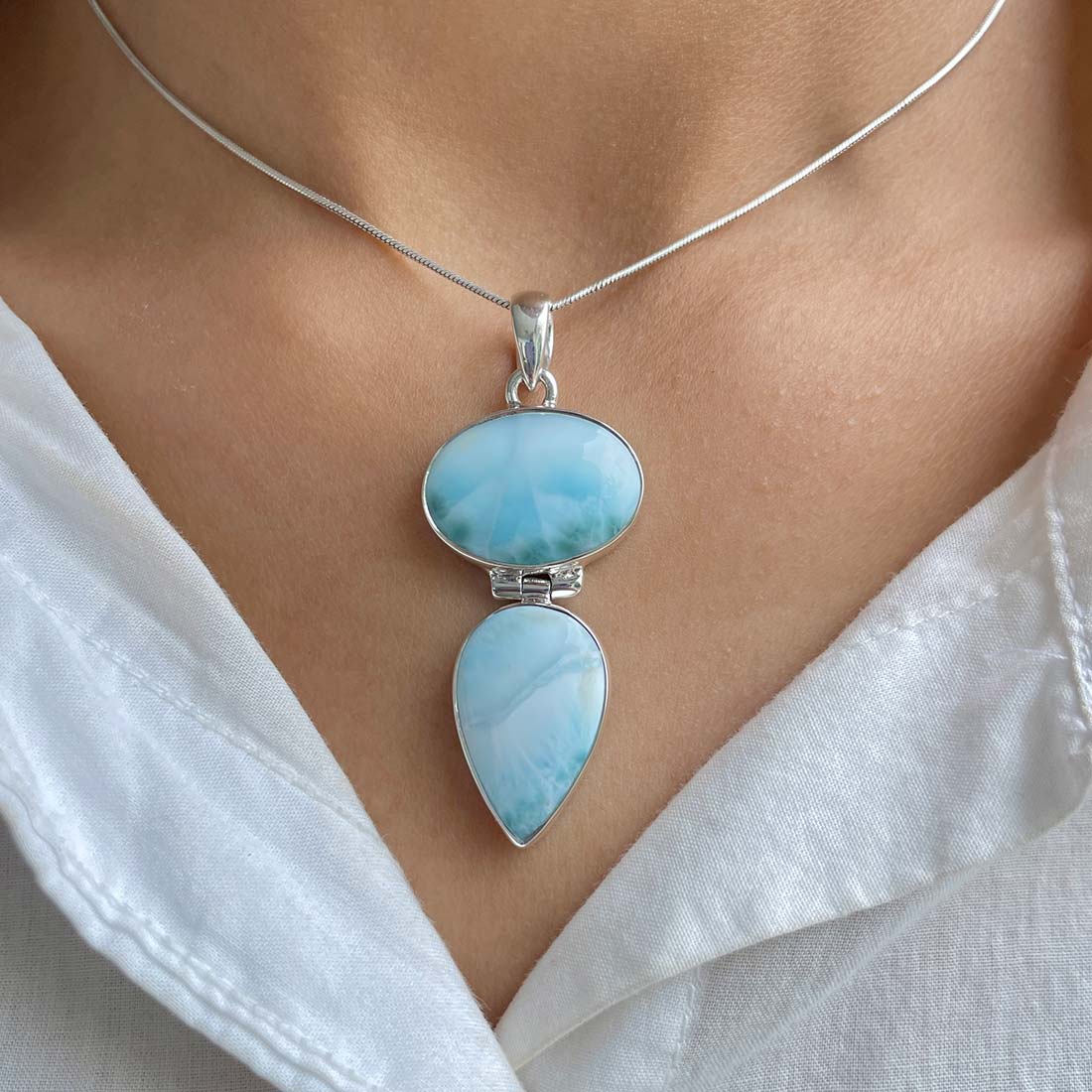 Larimar Pendant-(LAR-P-1176.)