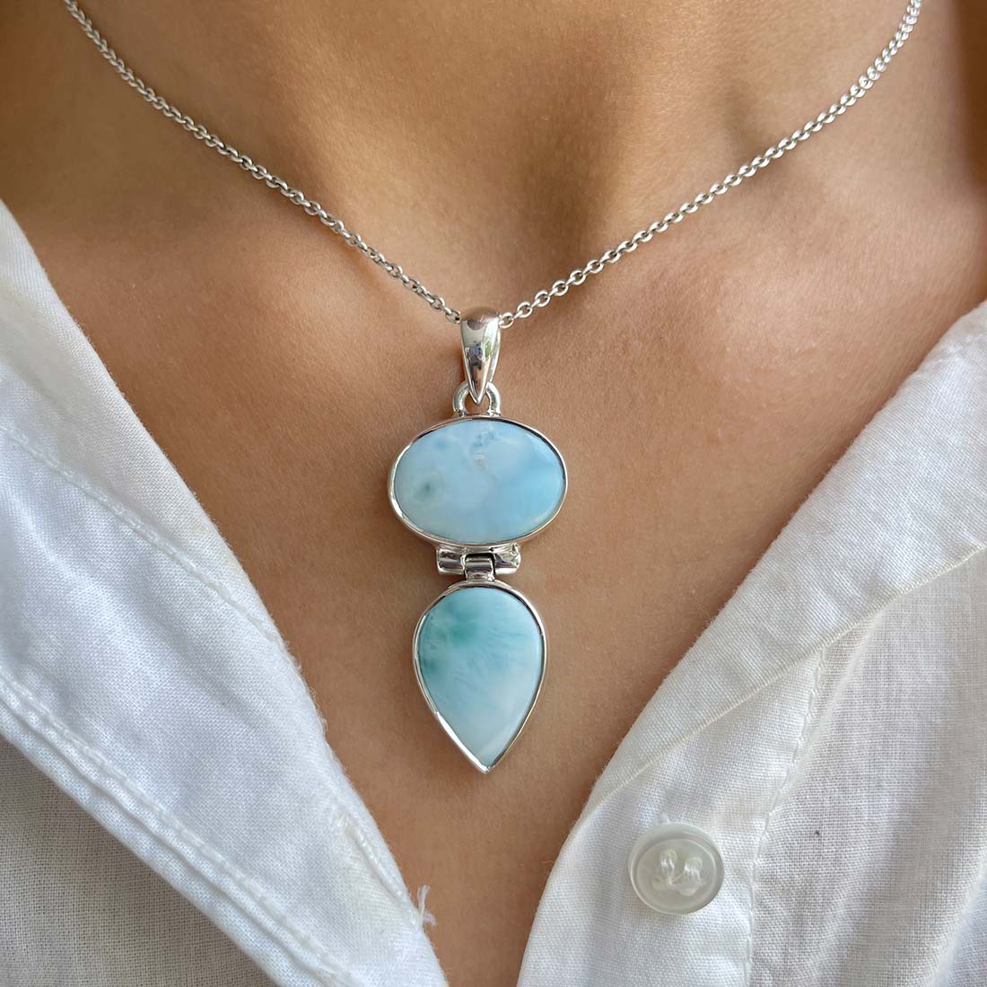 Larimar Pendant-(LAR-P-1187.)
