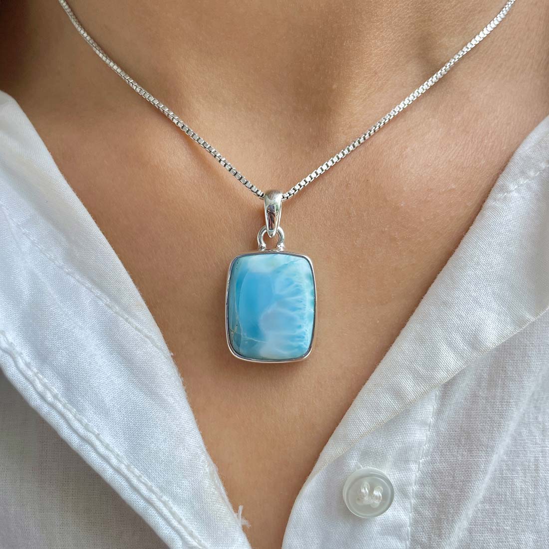 Larimar Pendant-(LAR-P-1193.)