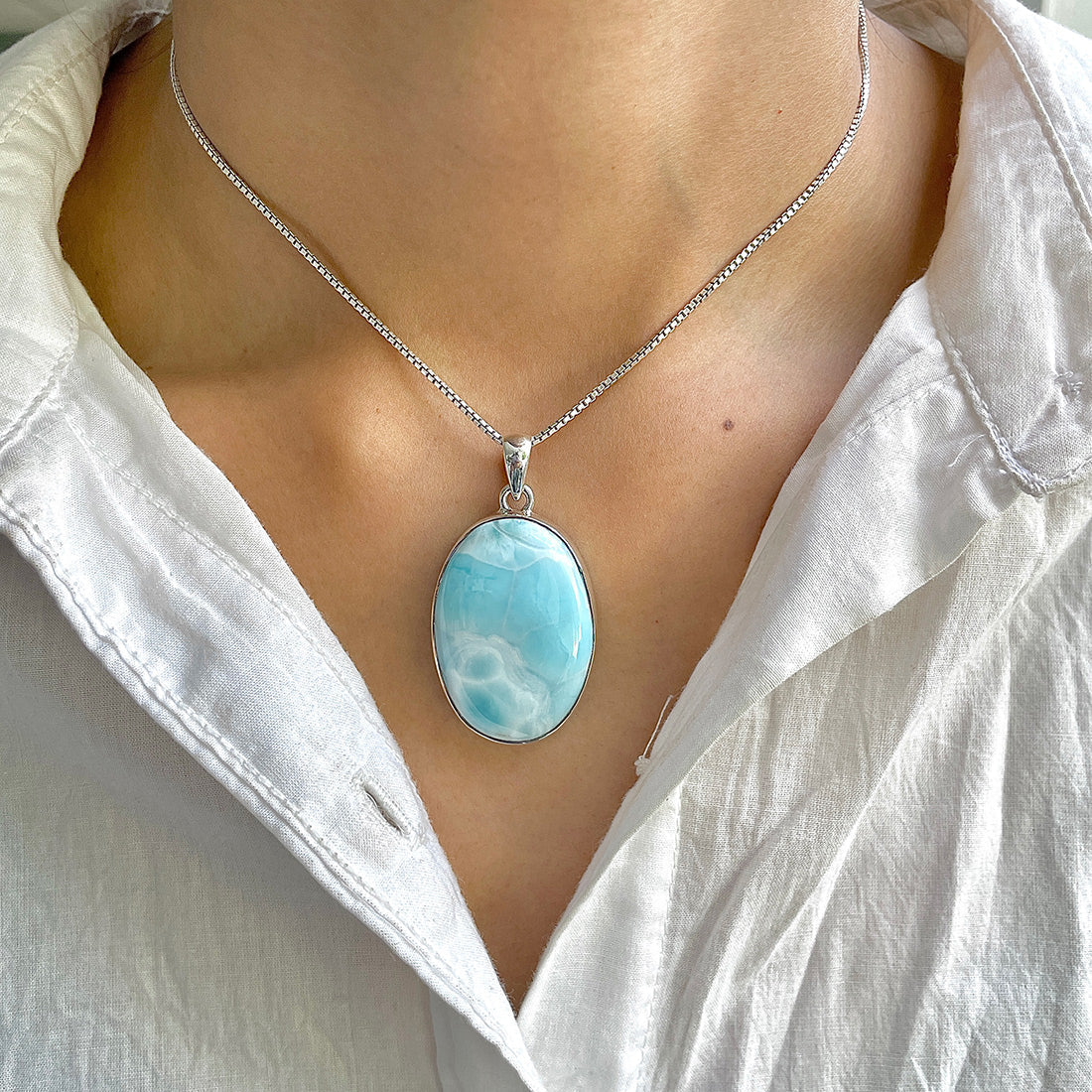 Larimar Pendant-(LAR-P-123.)