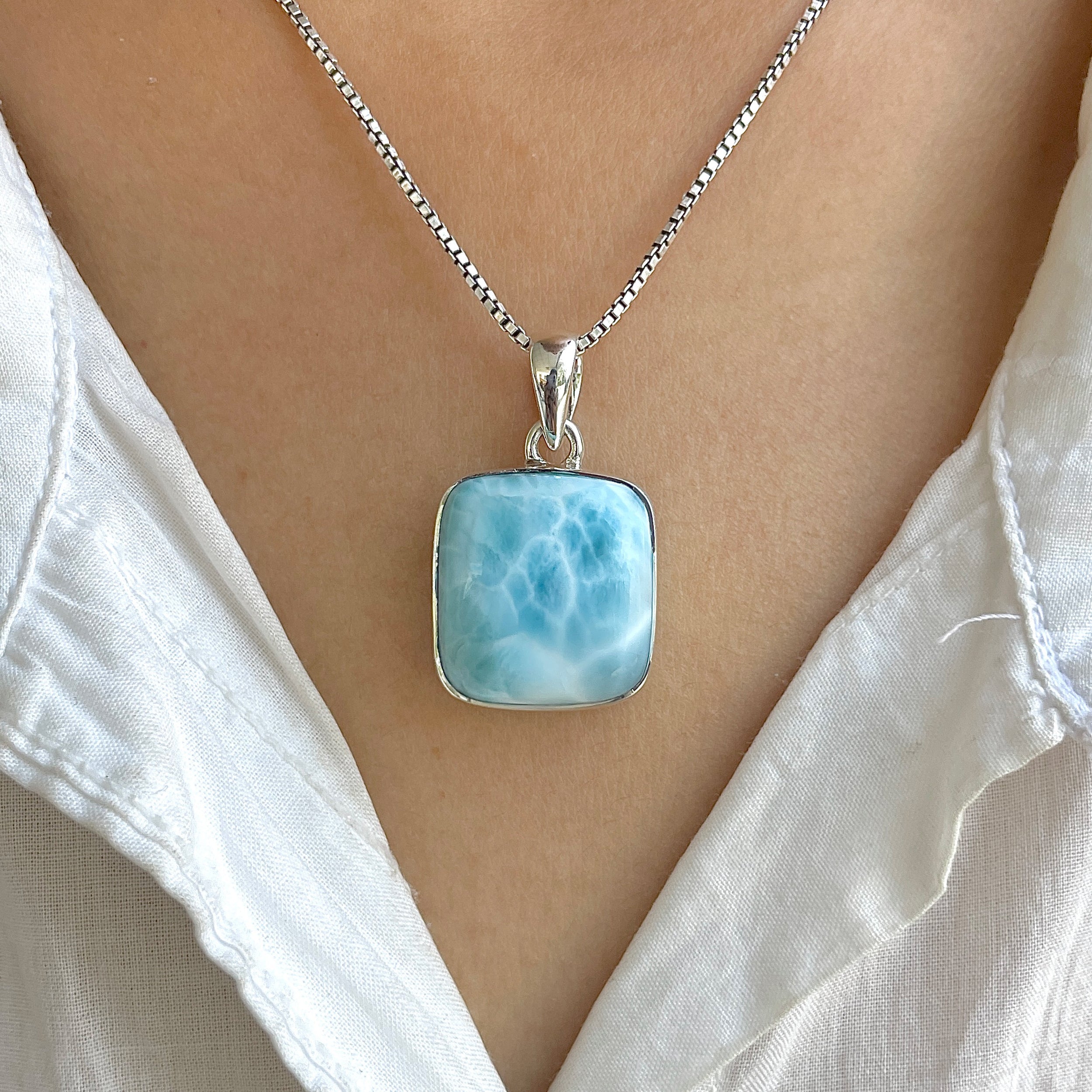 Larimar Pendant-(LAR-P-1235.)