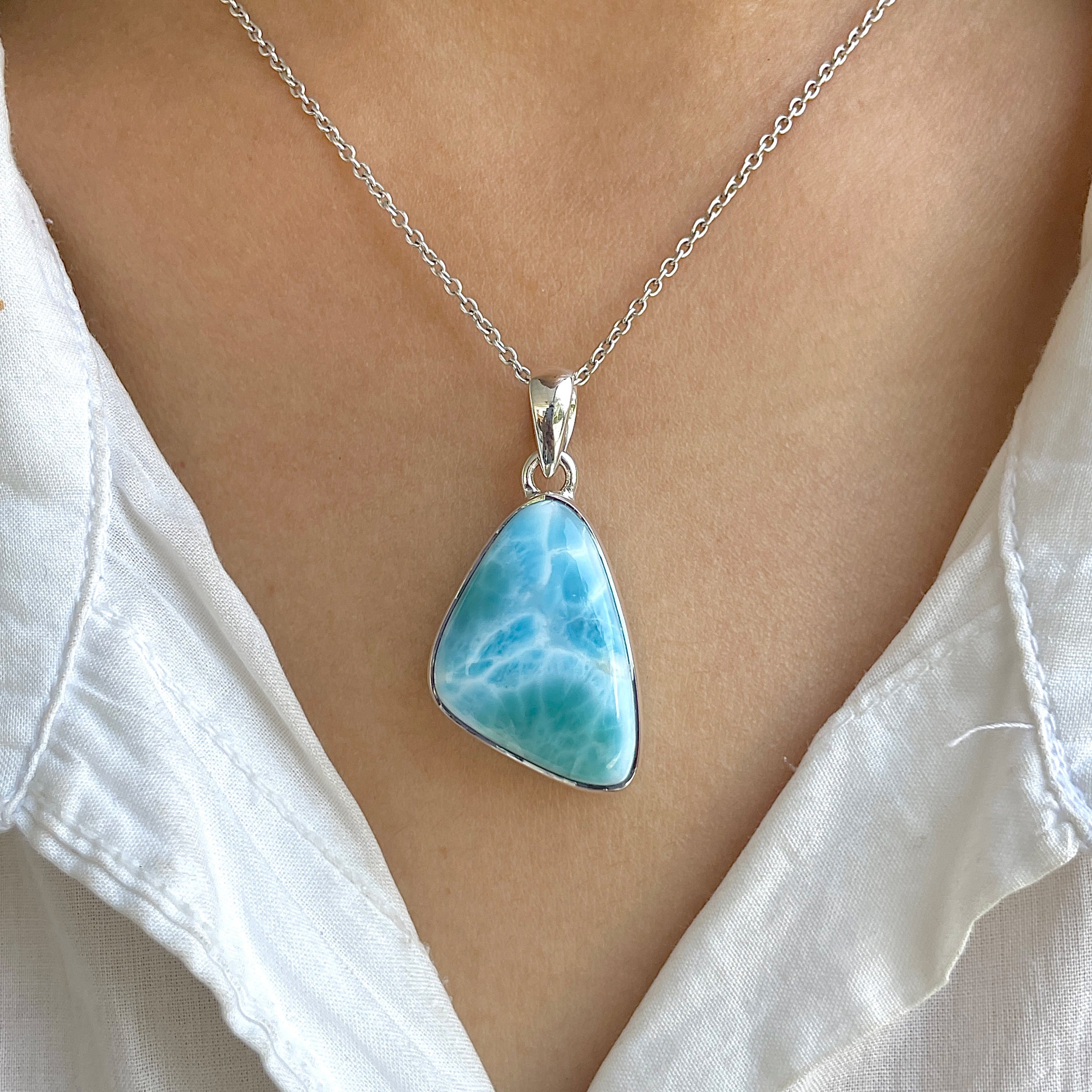 Larimar Pendant-(LAR-P-1240.)