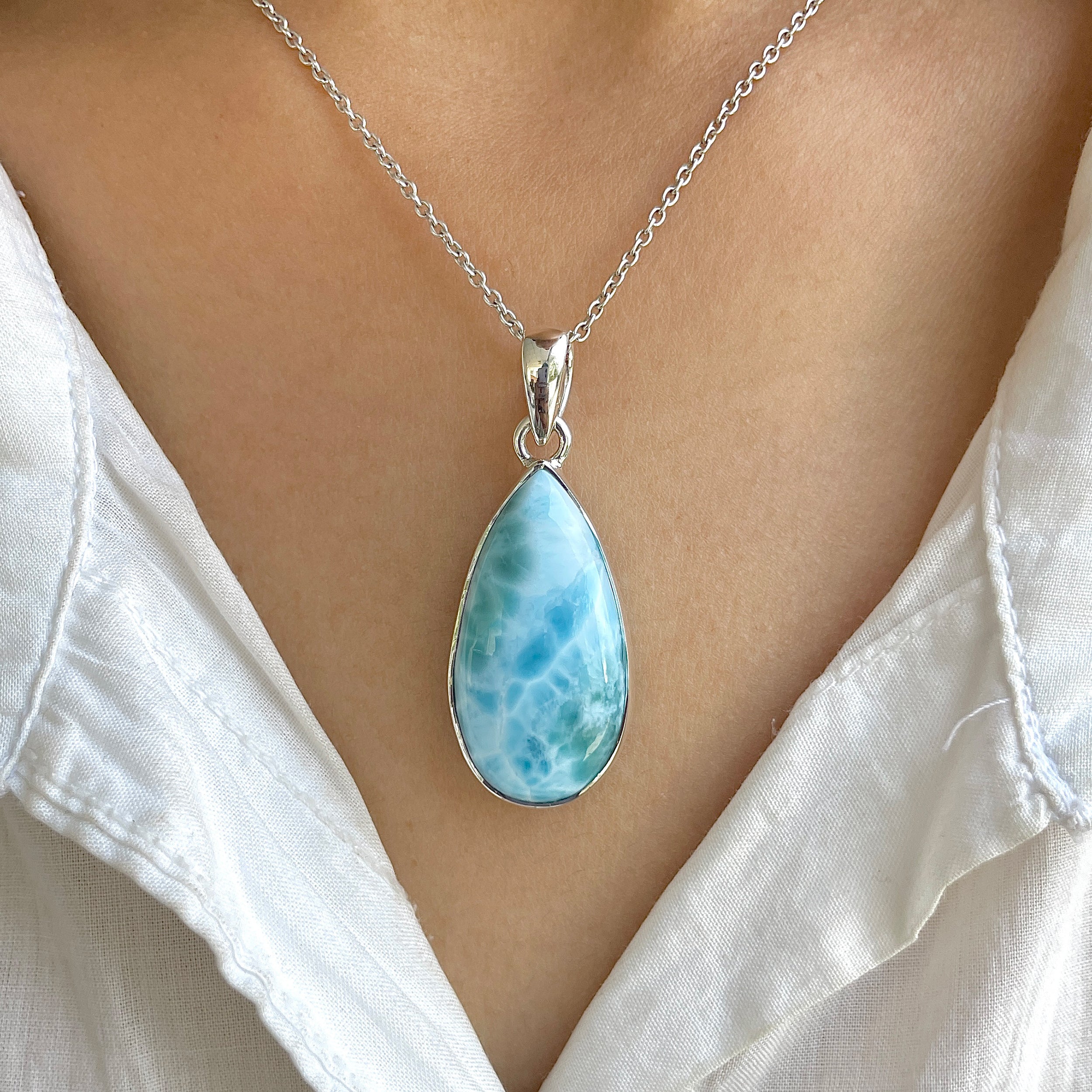 Larimar Pendant-(LAR-P-1243.)
