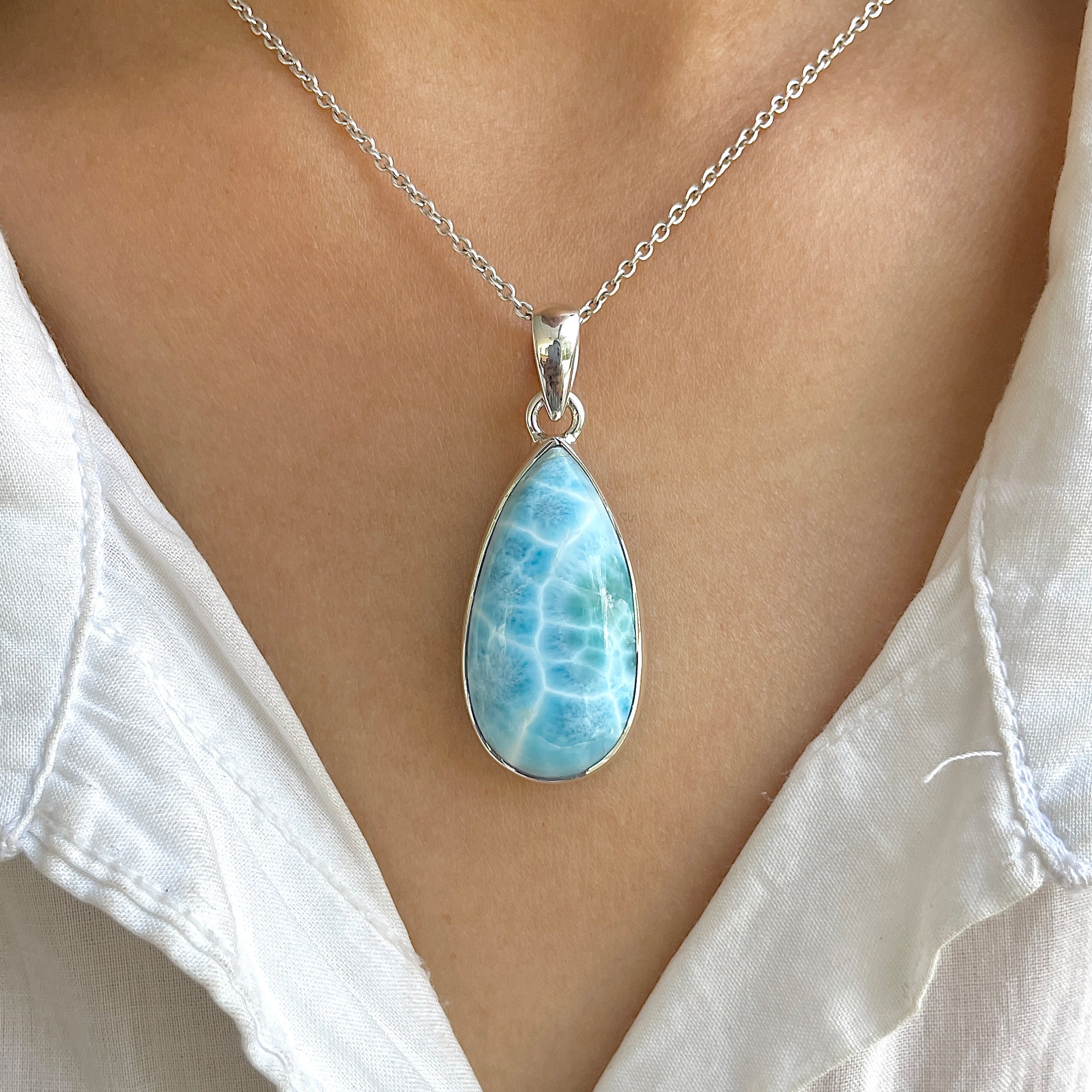 Larimar Pendant-(LAR-P-1246.)