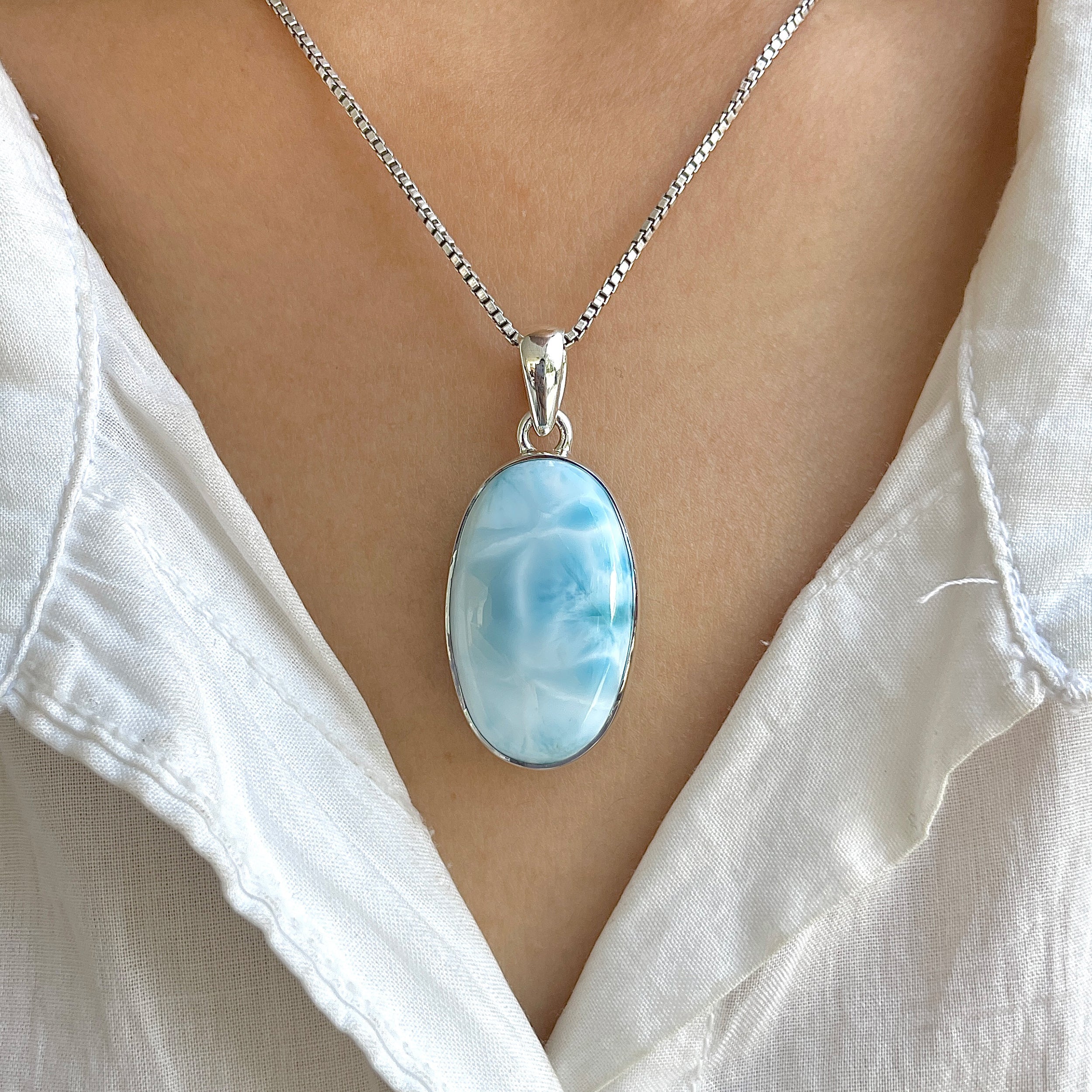 Larimar Pendant-(LAR-P-1247.)