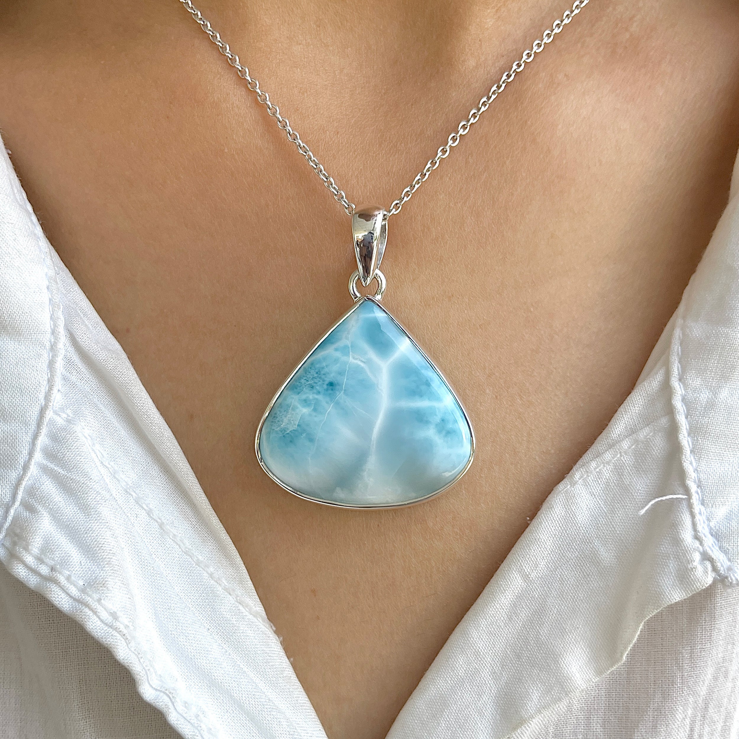 Larimar Pendant-(LAR-P-1253.)