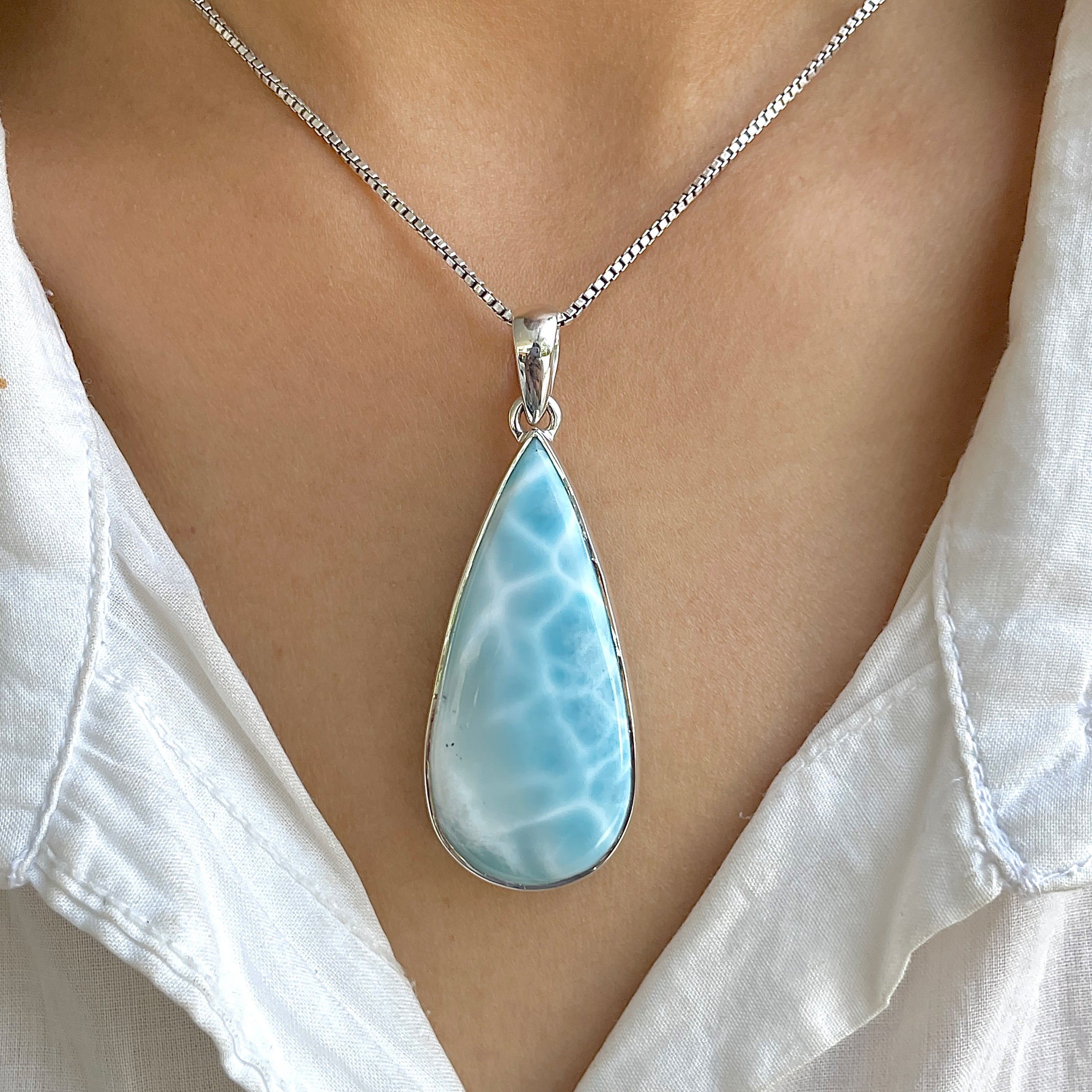 Larimar Pendant-(LAR-P-1254.)