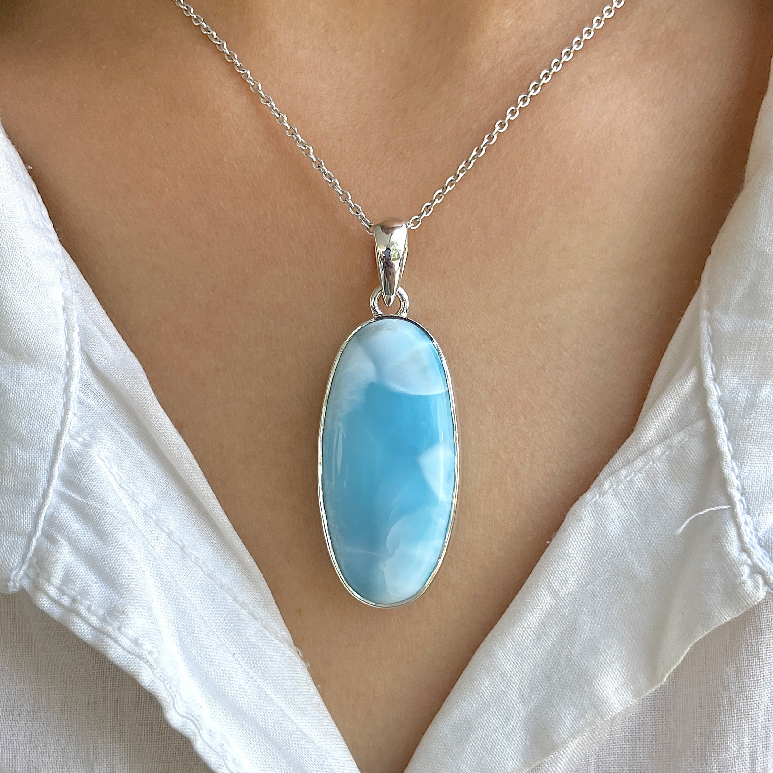 Larimar Pendant-(LAR-P-1256.)