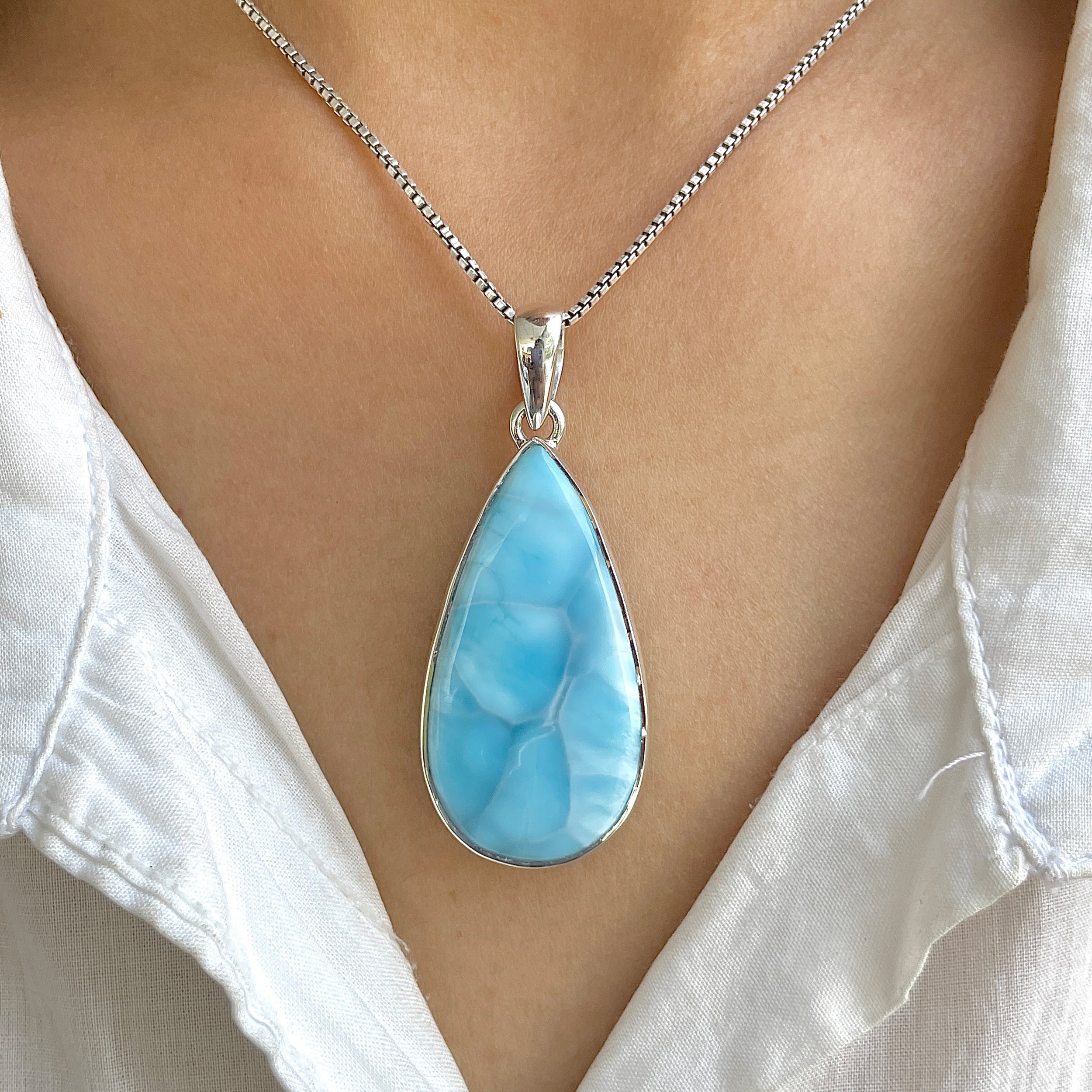 Larimar Pendant-(LAR-P-1258.)