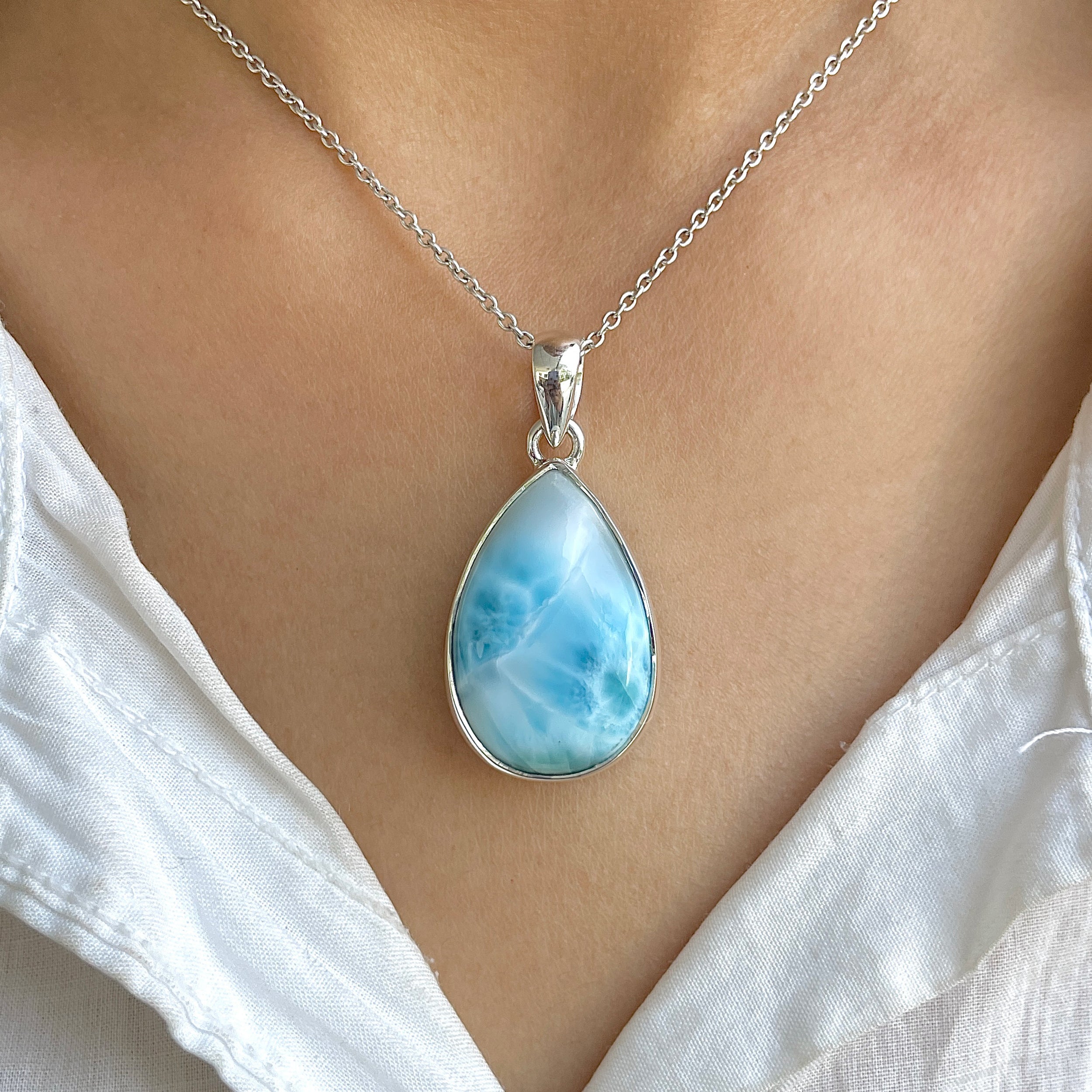 Larimar Pendant-(LAR-P-1277.)