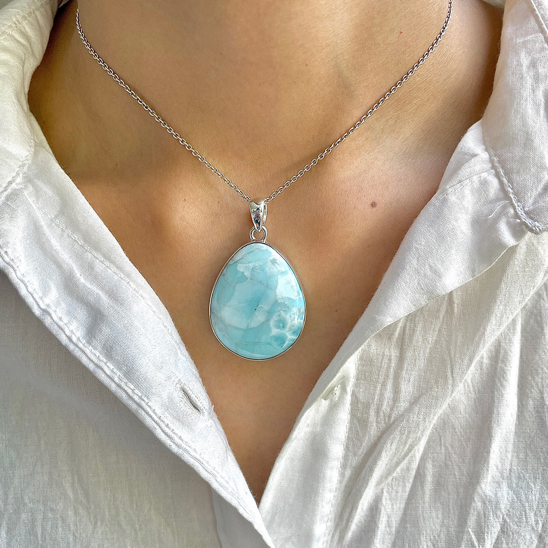 Larimar Pendant-(LAR-P-128.)