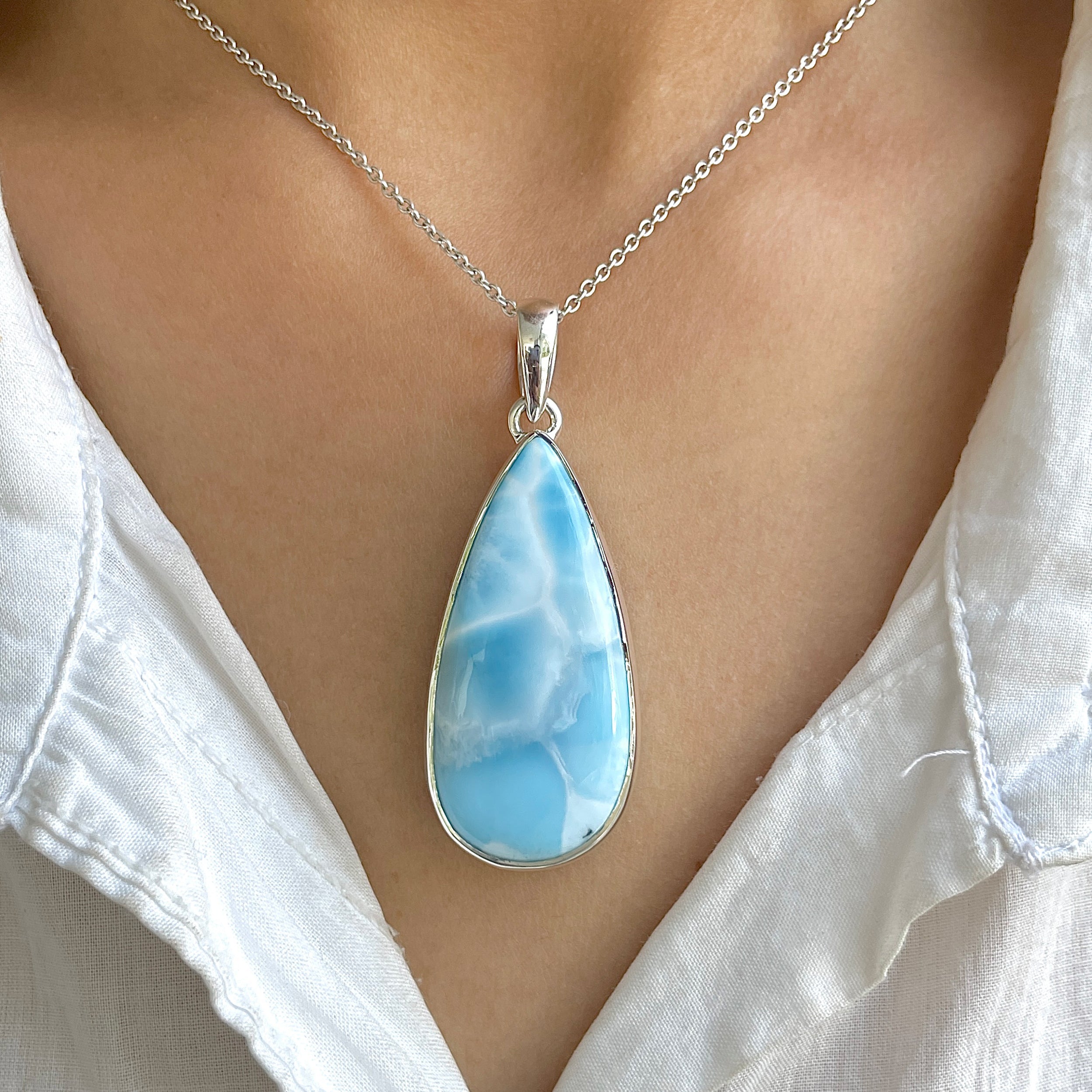 Larimar Pendant-(LAR-P-1281.)
