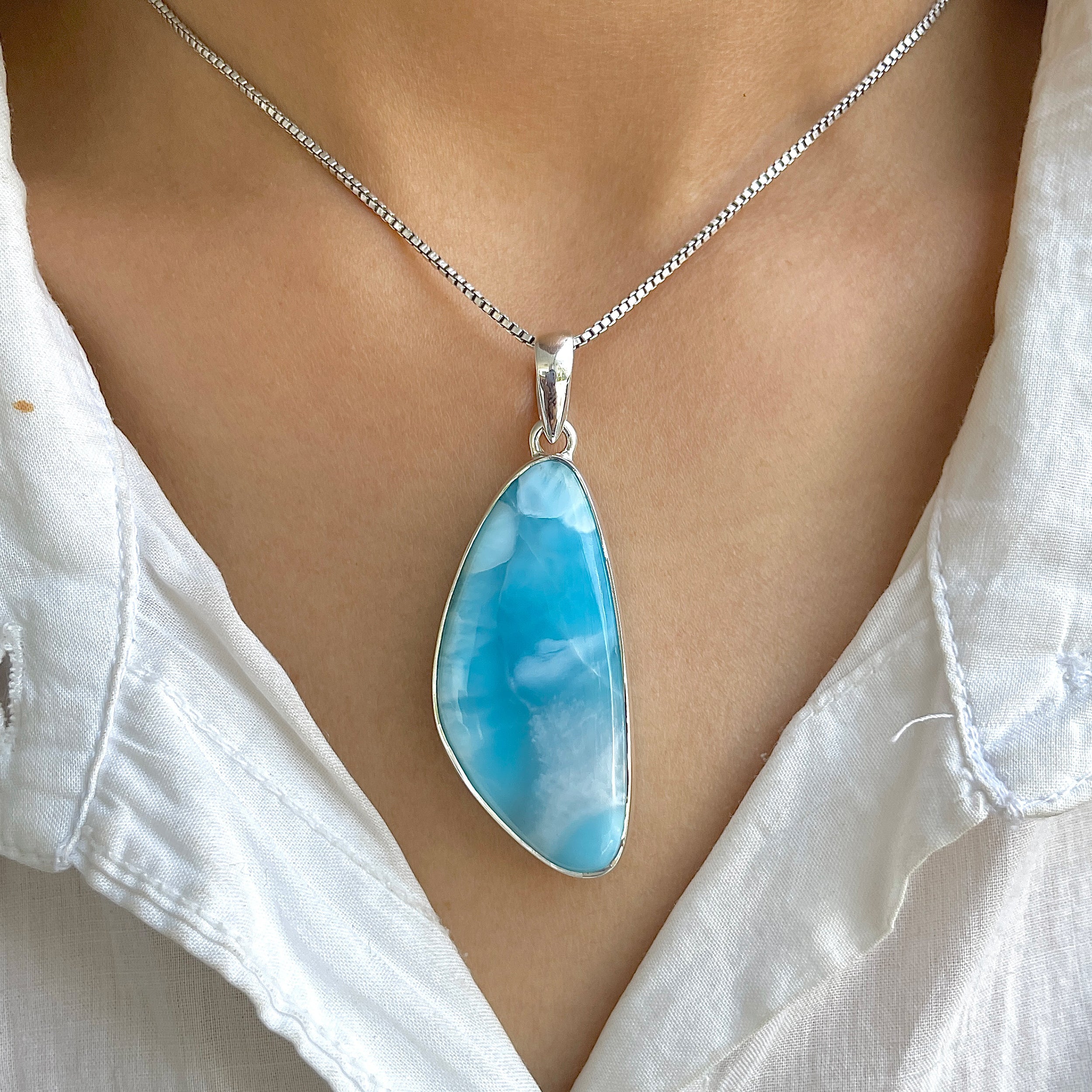 Larimar Pendant-(LAR-P-1285.)