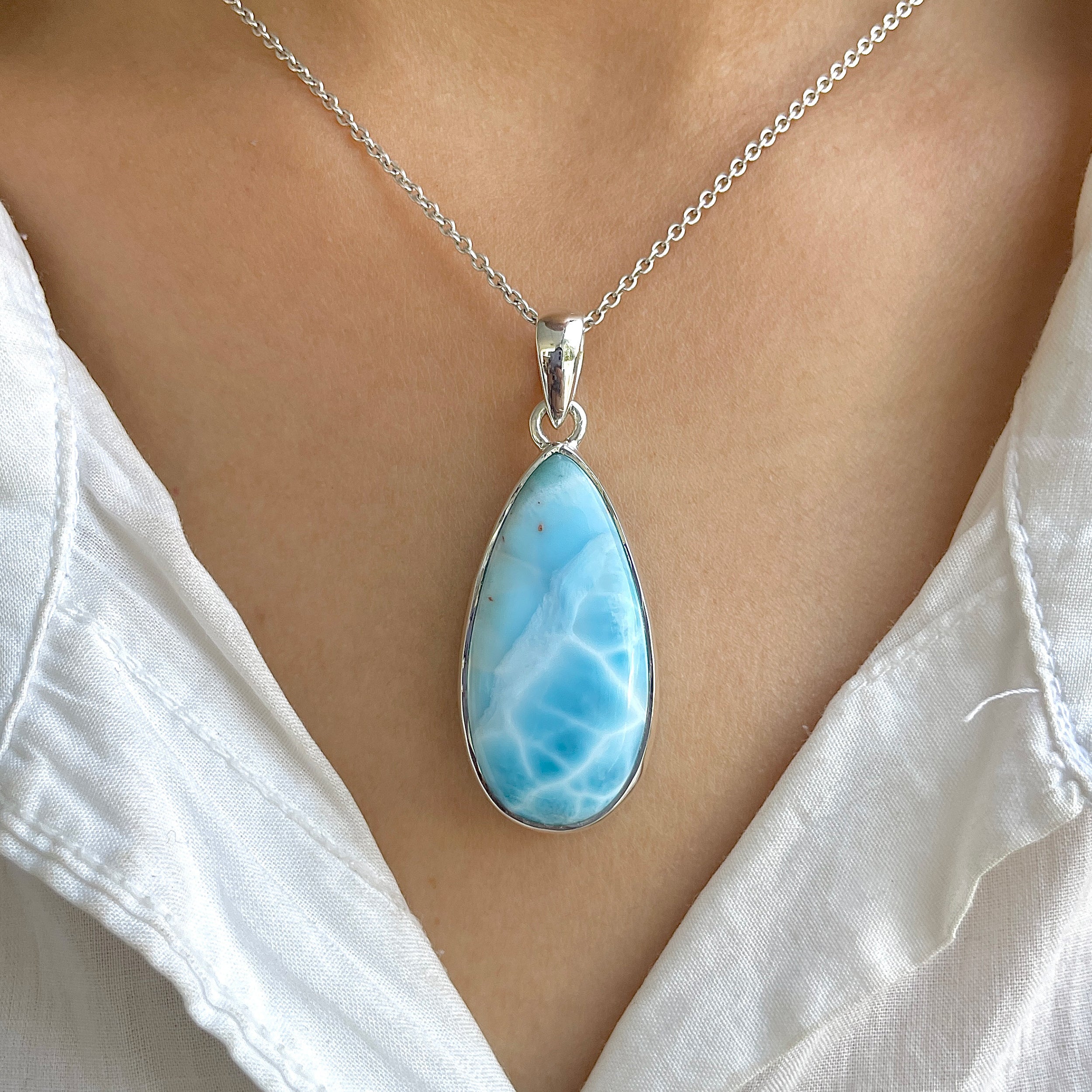 Larimar Pendant-(LAR-P-1298.)