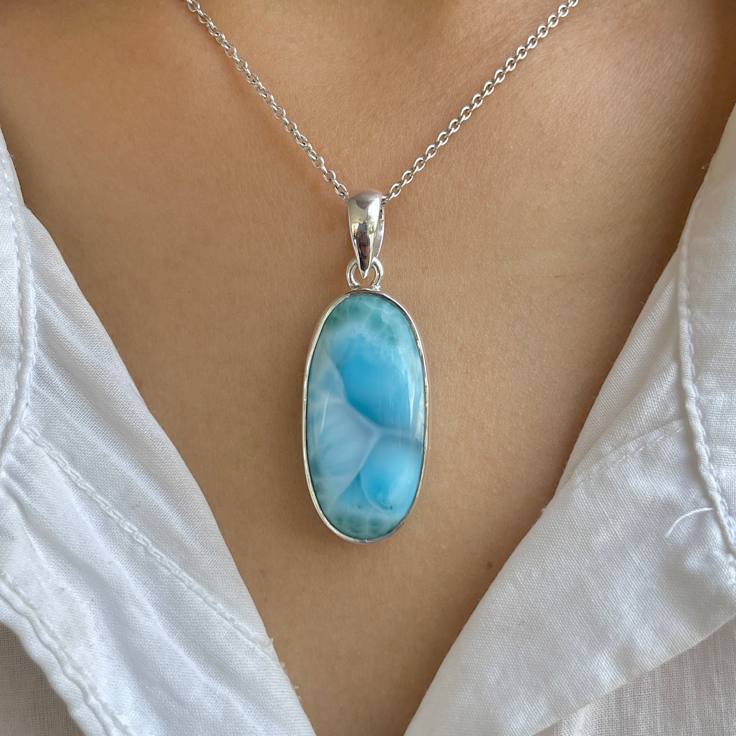Larimar Pendant-(LAR-P-1319.)