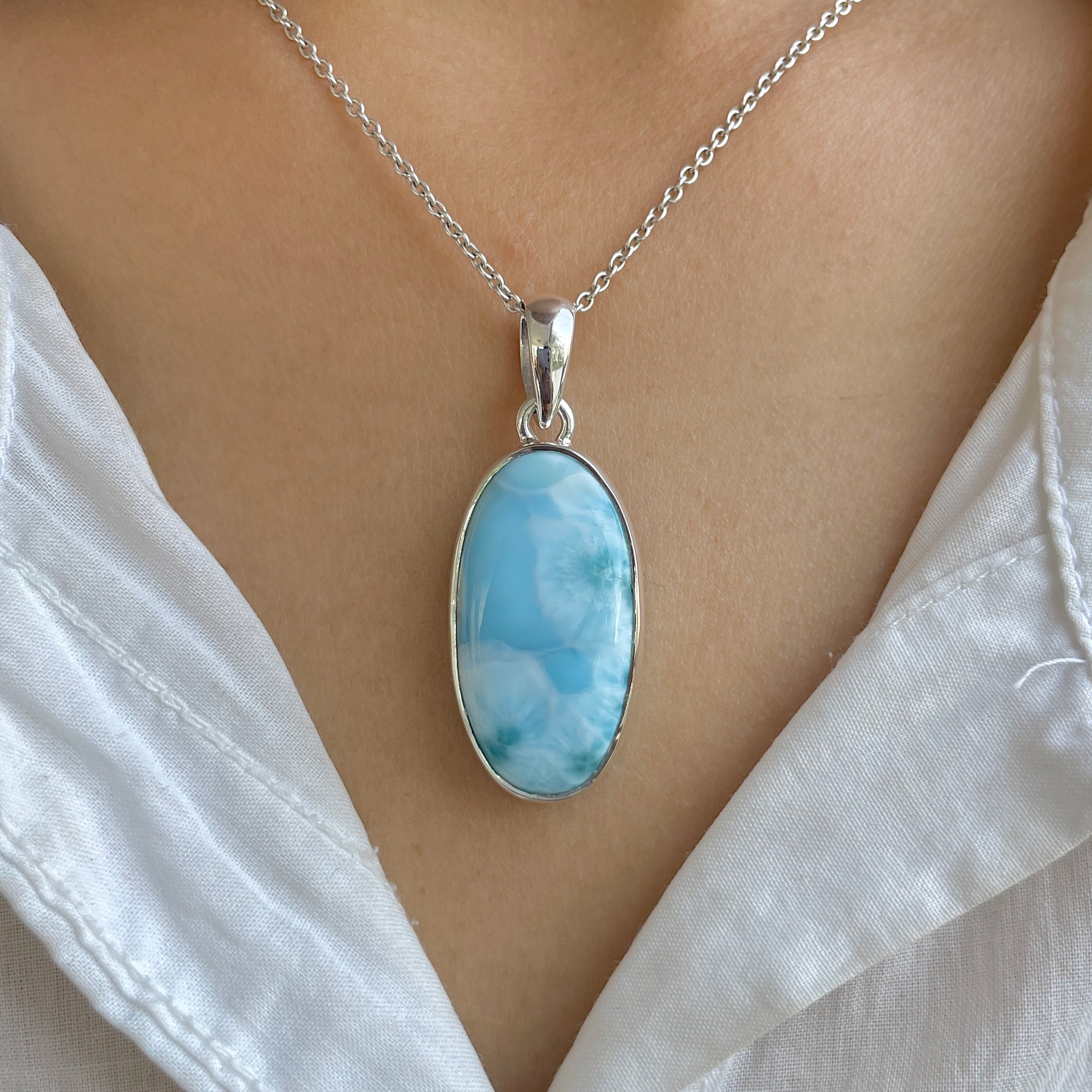 Larimar Pendant-(LAR-P-1323.)